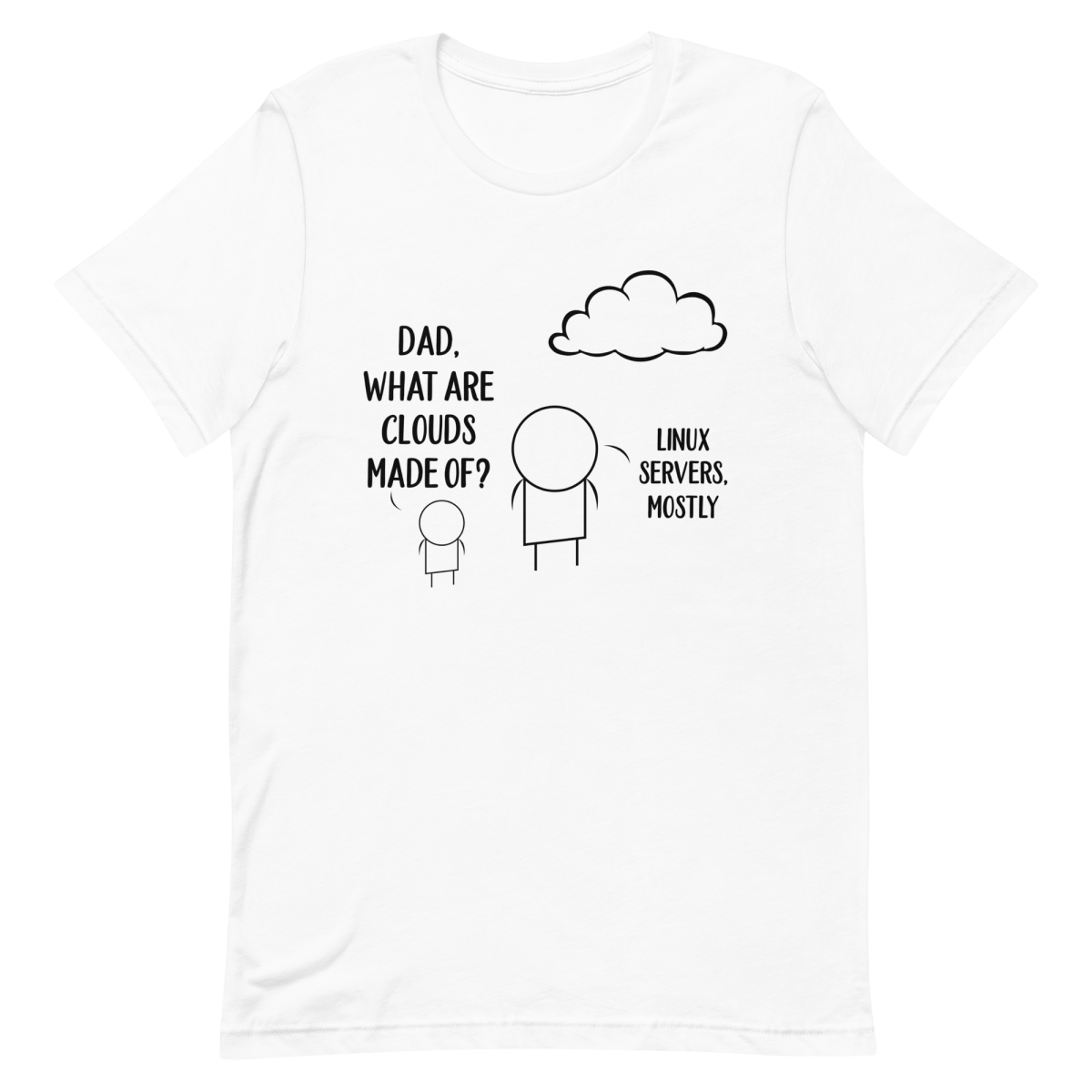 Clouds Made Of Linux cartoon cloud devops - Developer T-shirt - techmerch.io
