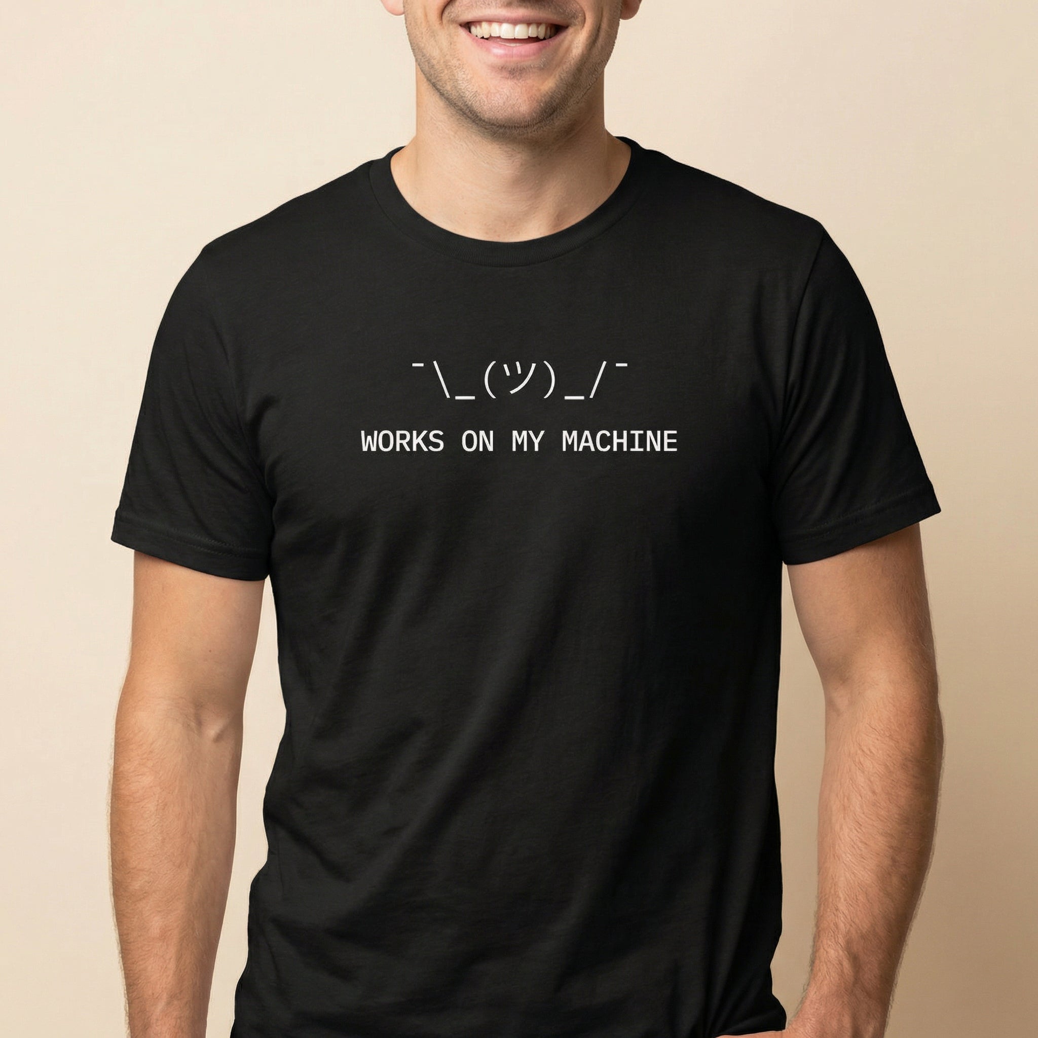 Works On My Machine Shrug - Developer T-Shirt | Techmerch