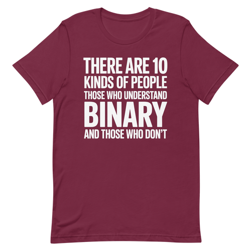 10 Types Binary - Developer T-shirt - techmerch.io