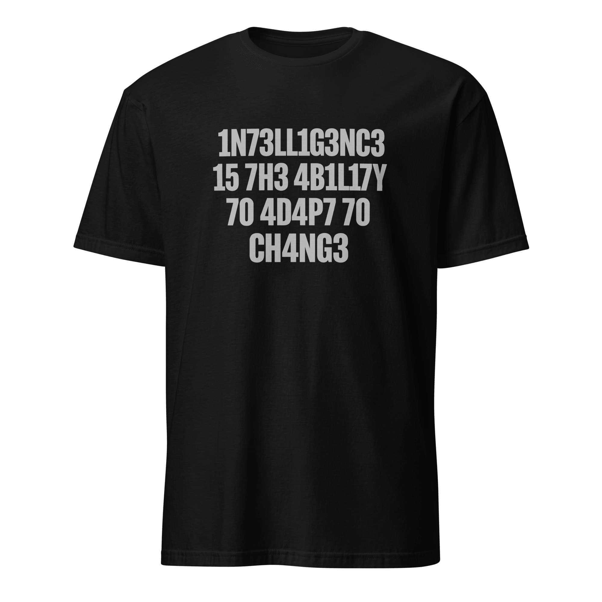 1n73ll1g3nc3 4d4p7 code full-search 1n73ll1g3nc3 15 7h3 4b1l17y 70 4d4p7 70 ch4ng3 minimalist - Developer T-shirt - techmerch.io