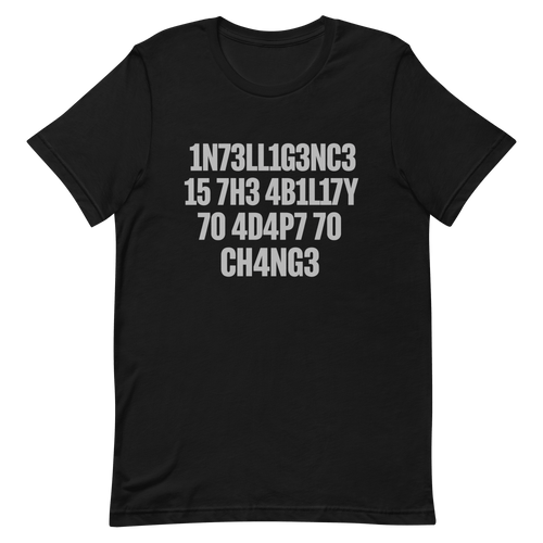 1n73ll1g3nc3 4d4p7 code full - search 1n73ll1g3nc3 15 7h3 4b1l17y 70 4d4p7 70 ch4ng3 minimalist - Developer T-shirt - techmerch.io