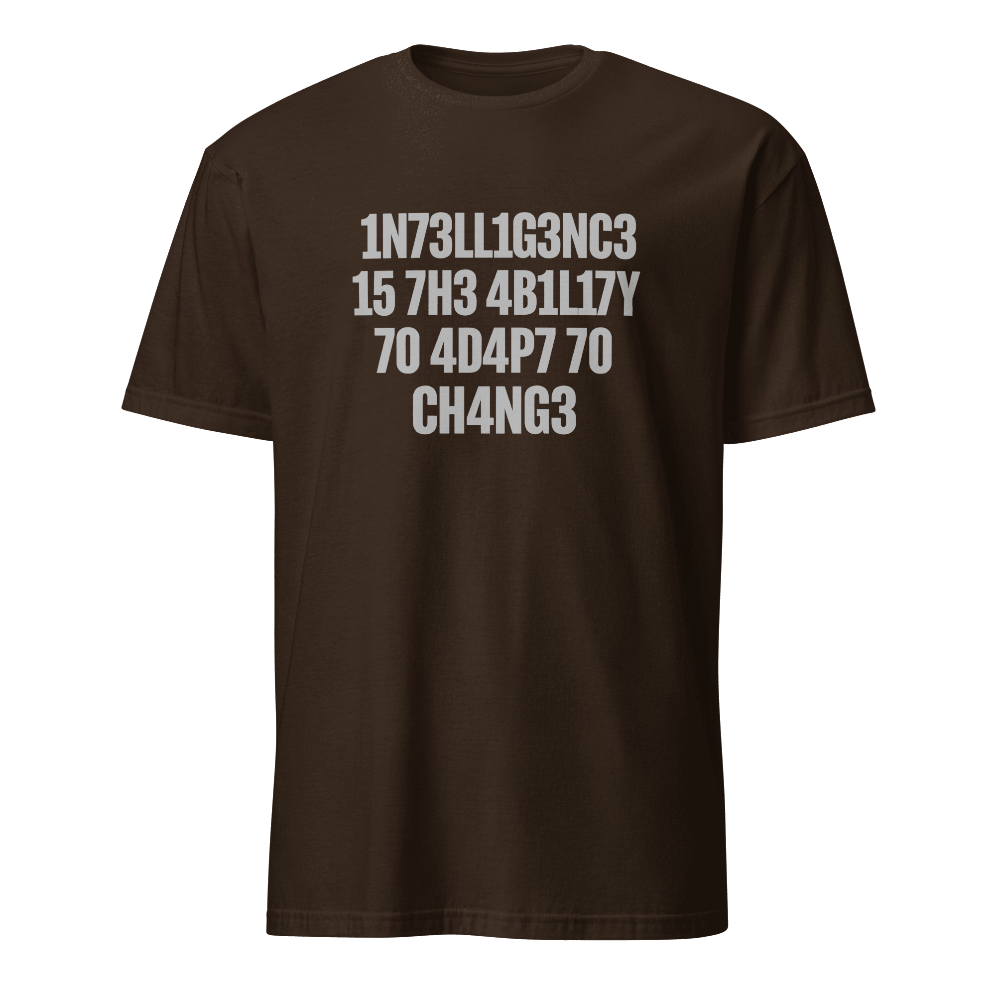 1n73ll1g3nc3 4d4p7 code full-search 1n73ll1g3nc3 15 7h3 4b1l17y 70 4d4p7 70 ch4ng3 minimalist - Developer T-shirt - techmerch.io
