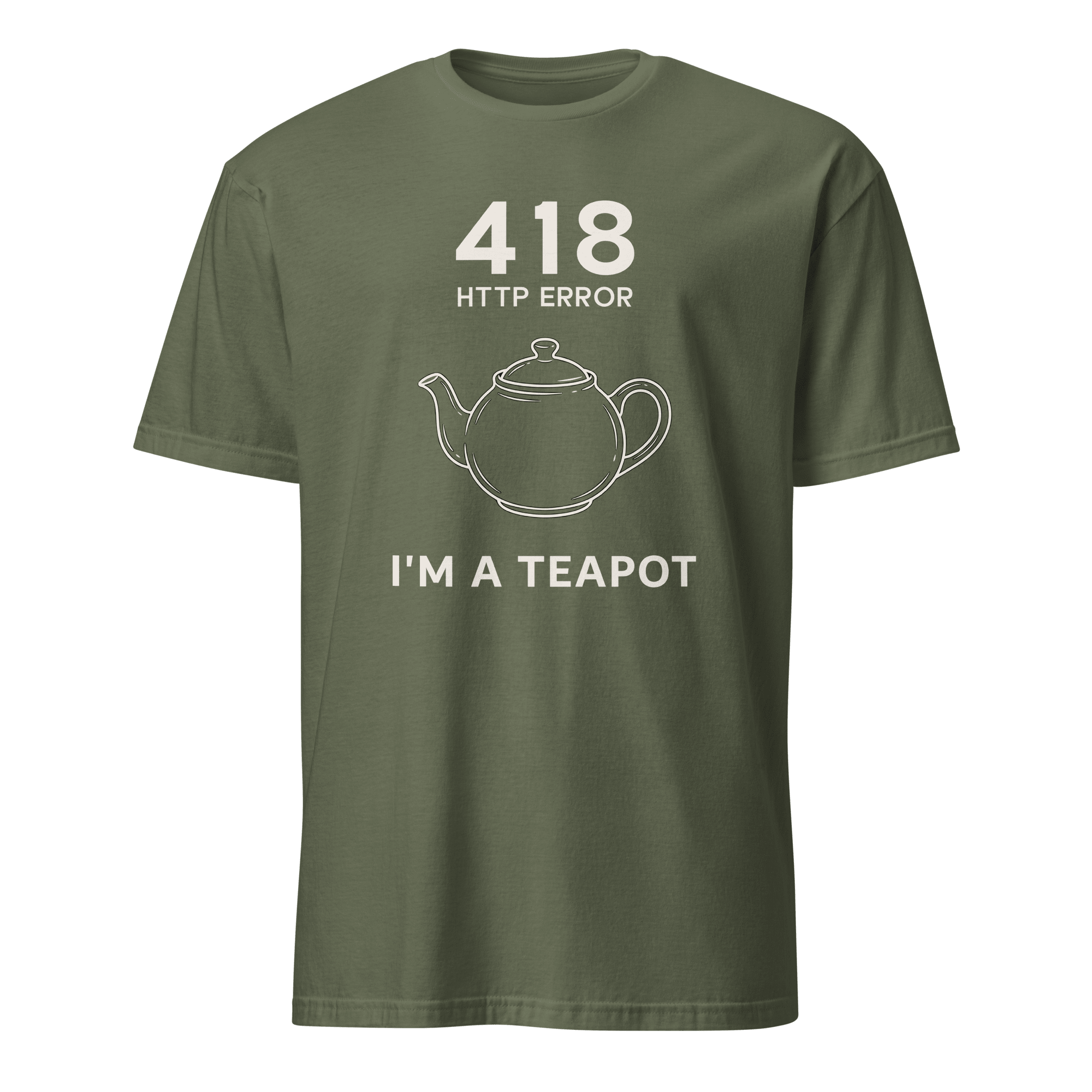 418 I’m a Teapot code deadpan full - search 418 im a teapot - Developer T-shirt - techmerch.io