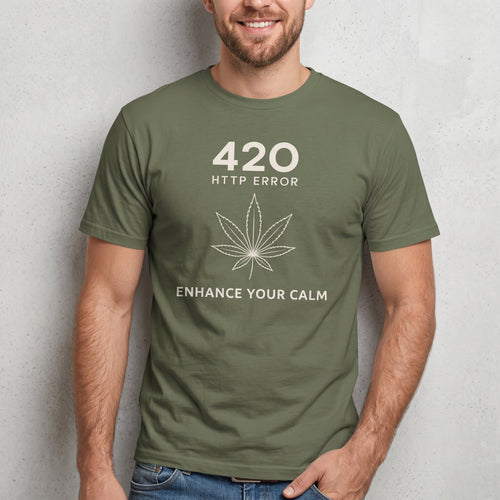 420 Enhance Your Calm code deadpan full - search 420 http error enhance your - Developer T-shirt - techmerch.io