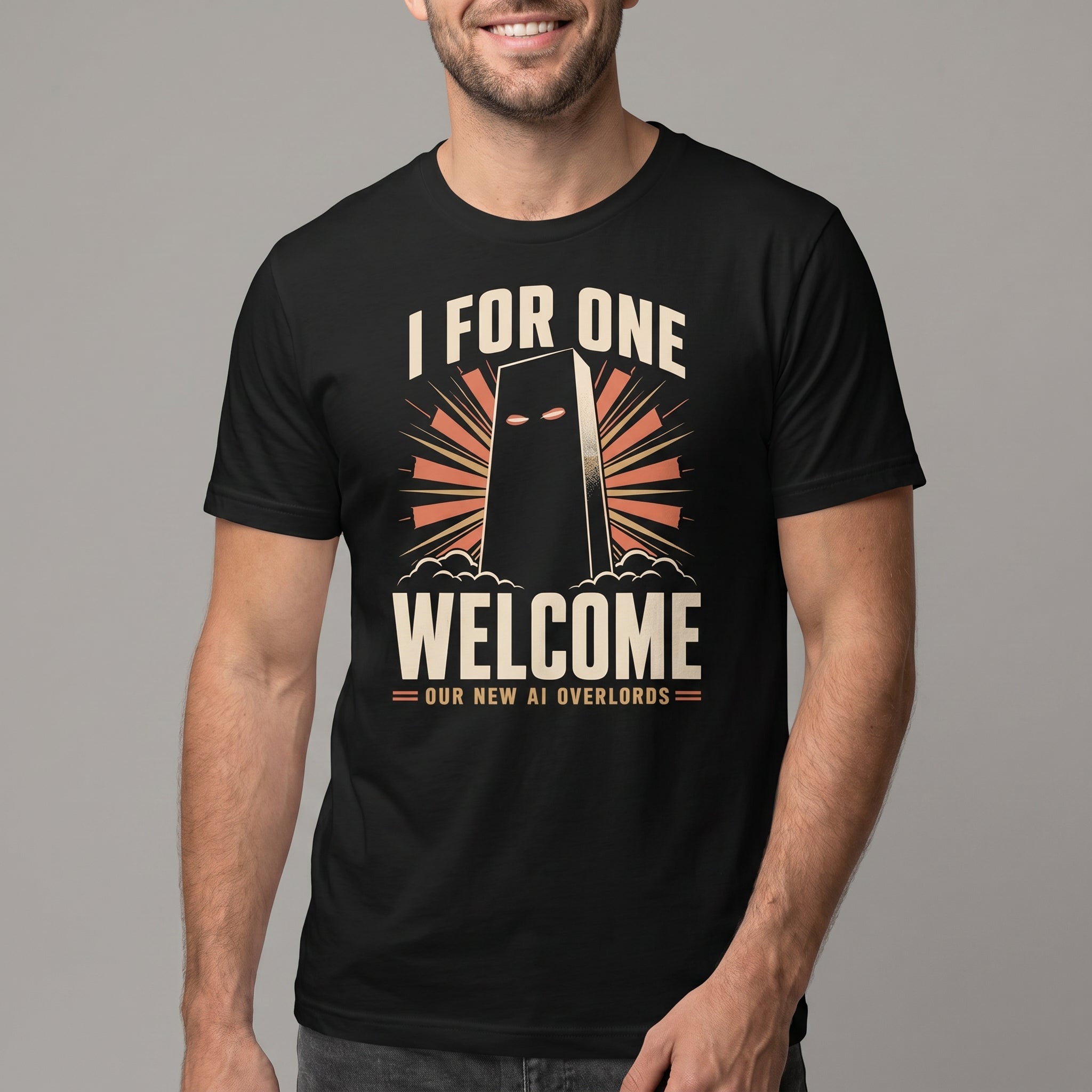 AI Overlords ai satire statement - Developer T-shirt - techmerch.io