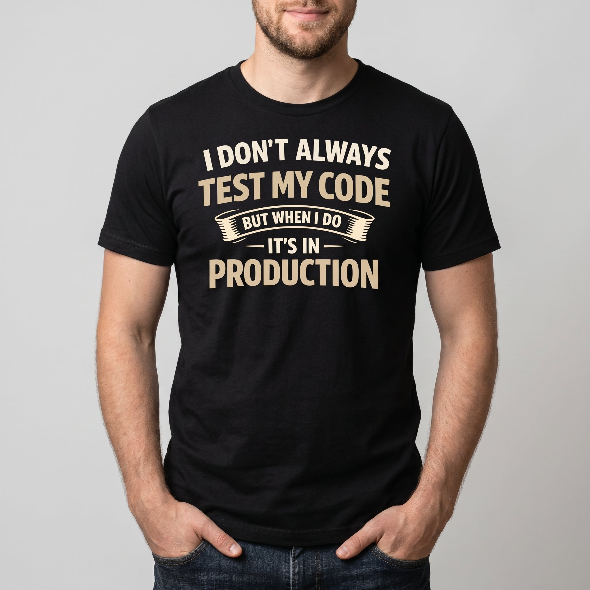 Always Test In Prod deployment full - search I Don't Always Test My Code But When I Do It's In Production new - Developer T-shirt - techmerch.io