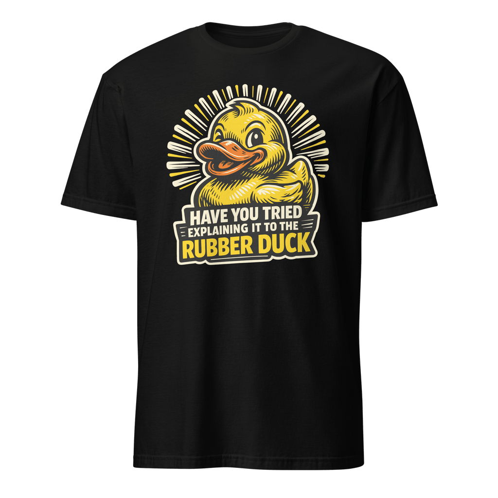 Ask The Rubber Duck bugs cartoon debugging - Developer T-shirt - techmerch.io