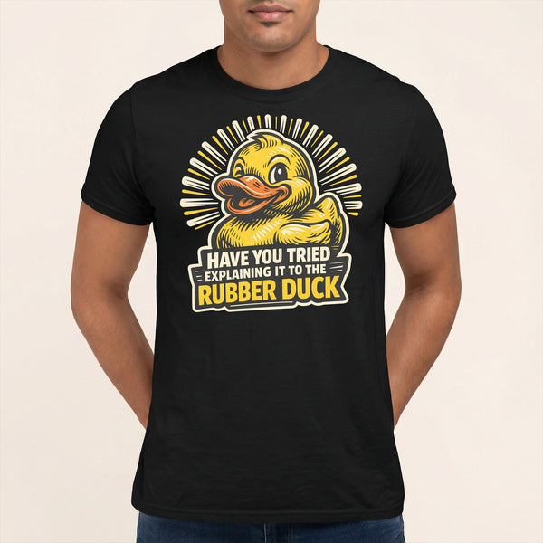 Ask The Rubber Duck bugs cartoon debugging - Developer T-shirt - techmerch.io