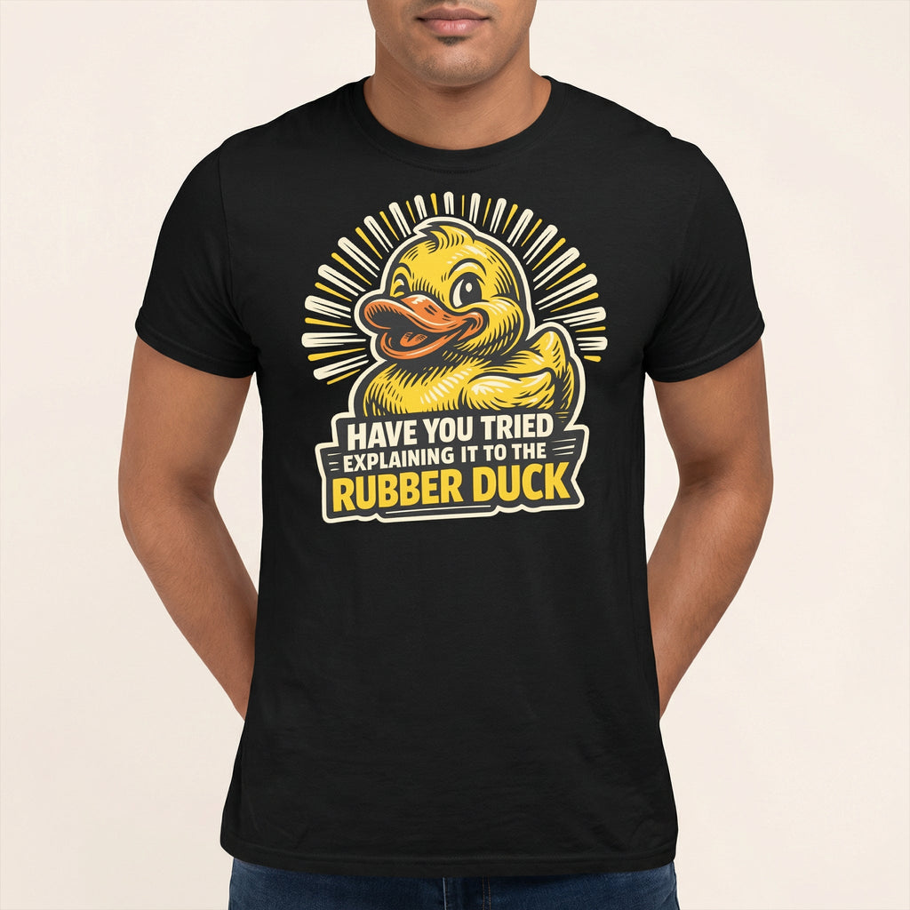 Ask The Rubber Duck bugs cartoon debugging - Developer T-shirt - techmerch.io