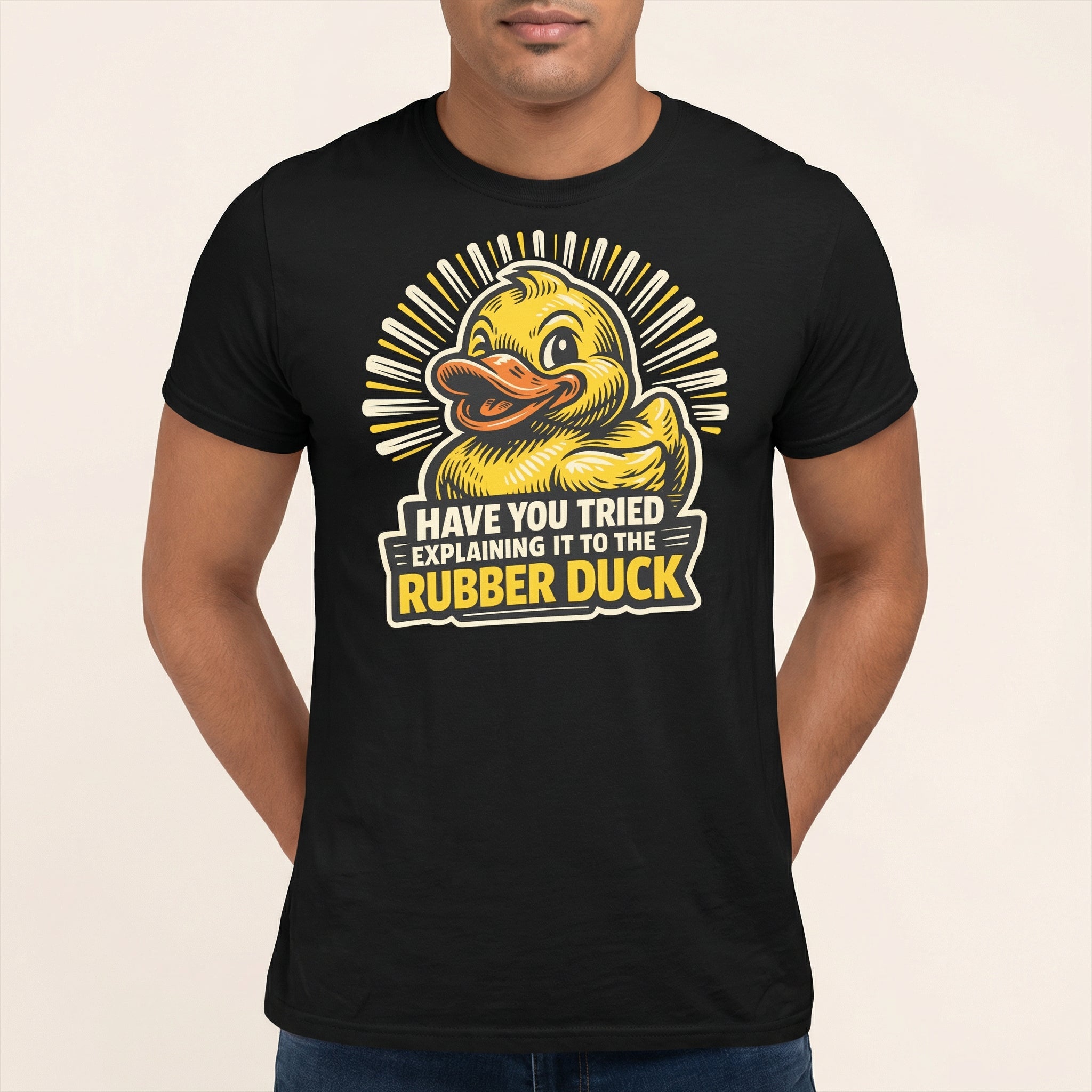 Ask The Rubber Duck bugs cartoon debugging - Developer T-shirt - techmerch.io