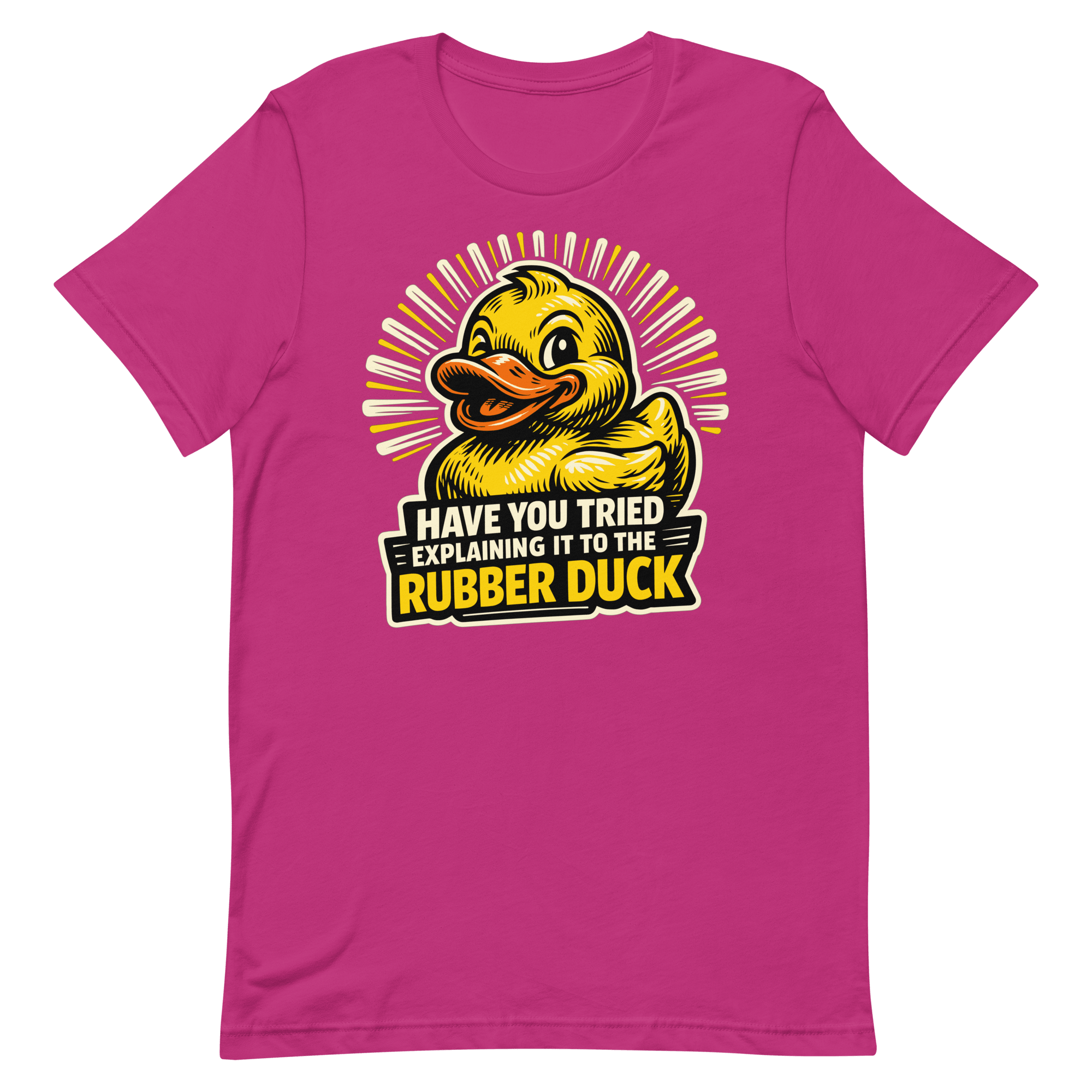 Ask The Rubber Duck bugs cartoon debugging - Developer T-shirt - techmerch.io