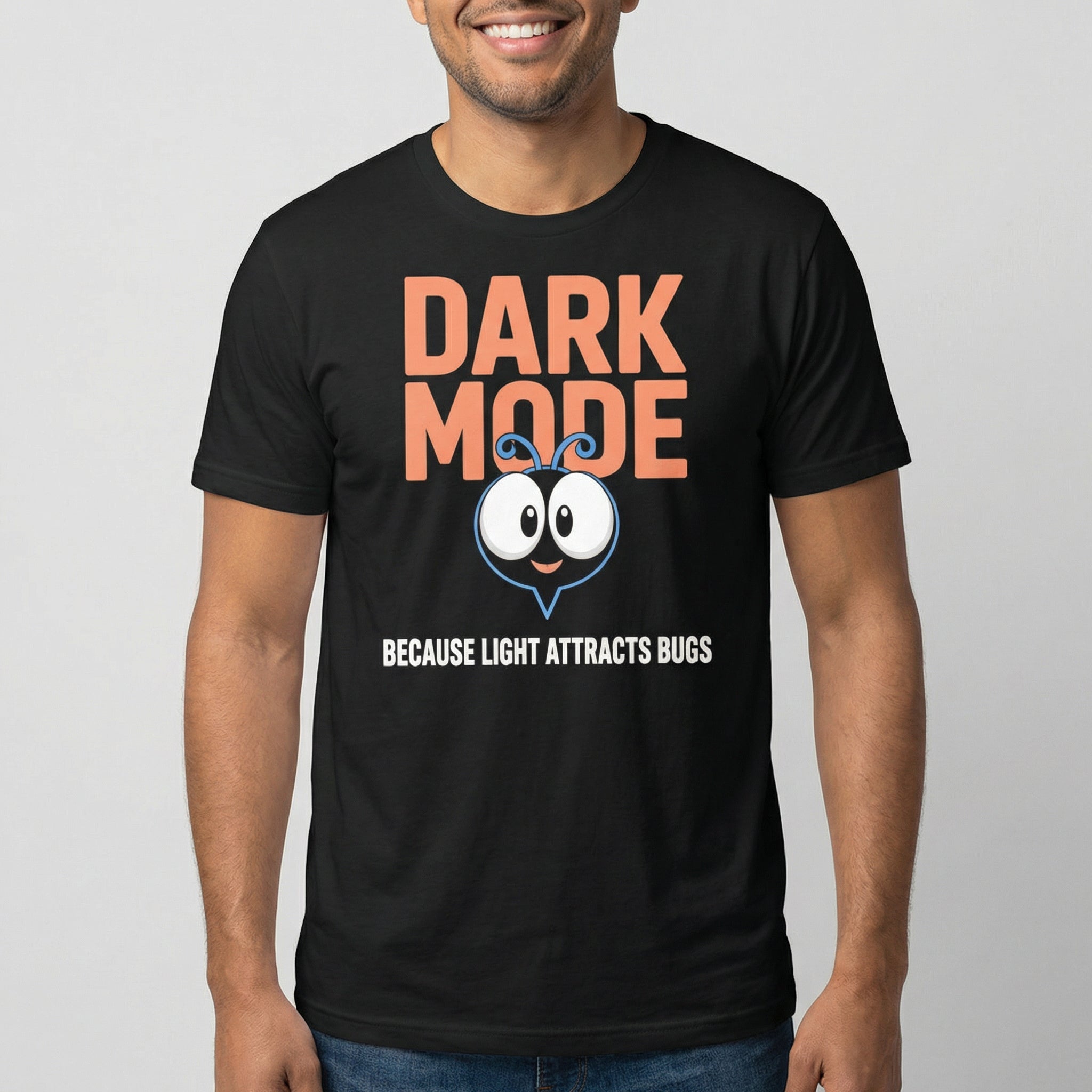 Avoid The Bugs bugs cartoon darkmode - Developer T-shirt - techmerch.io