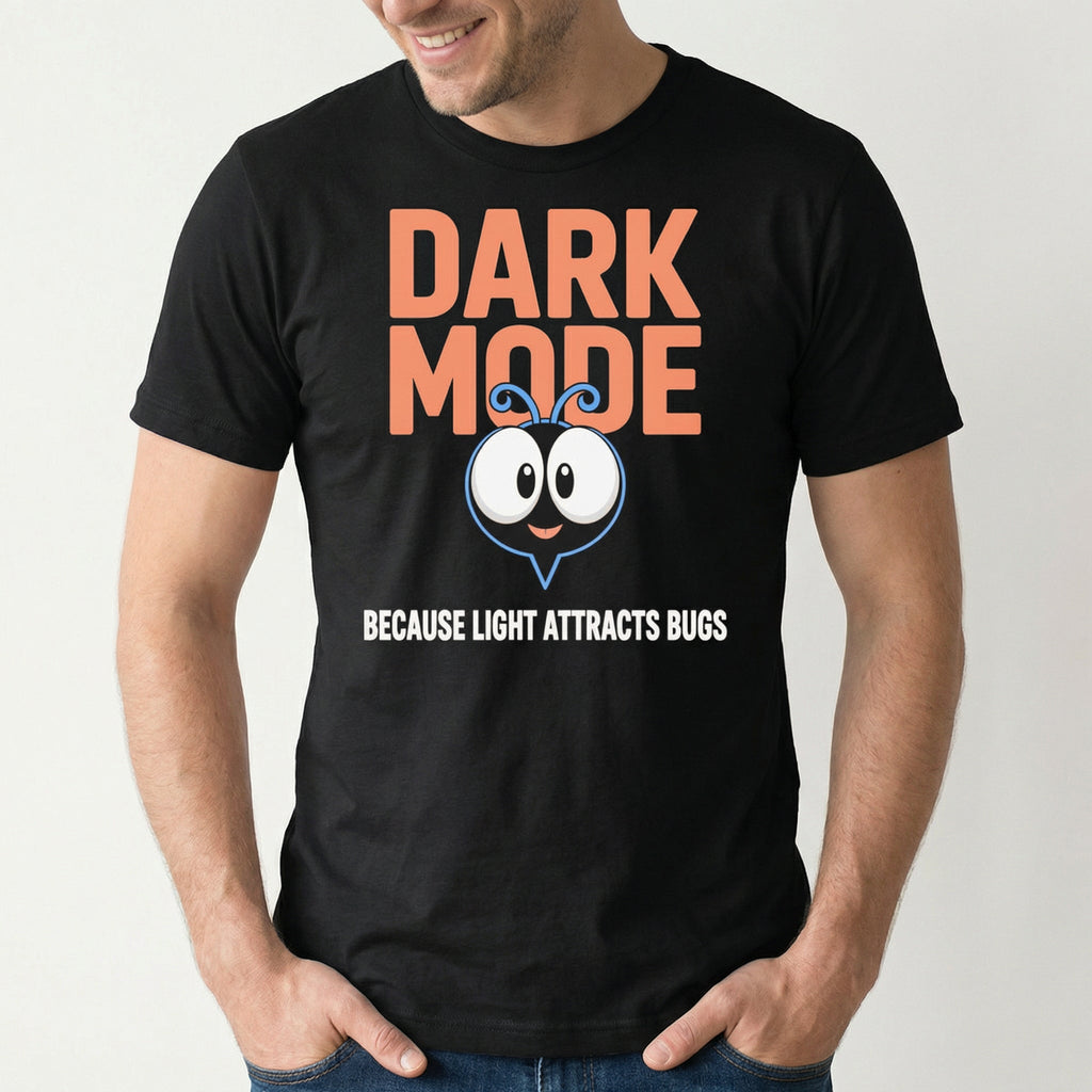 Avoid The Bugs bugs cartoon darkmode - Developer T-shirt - techmerch.io