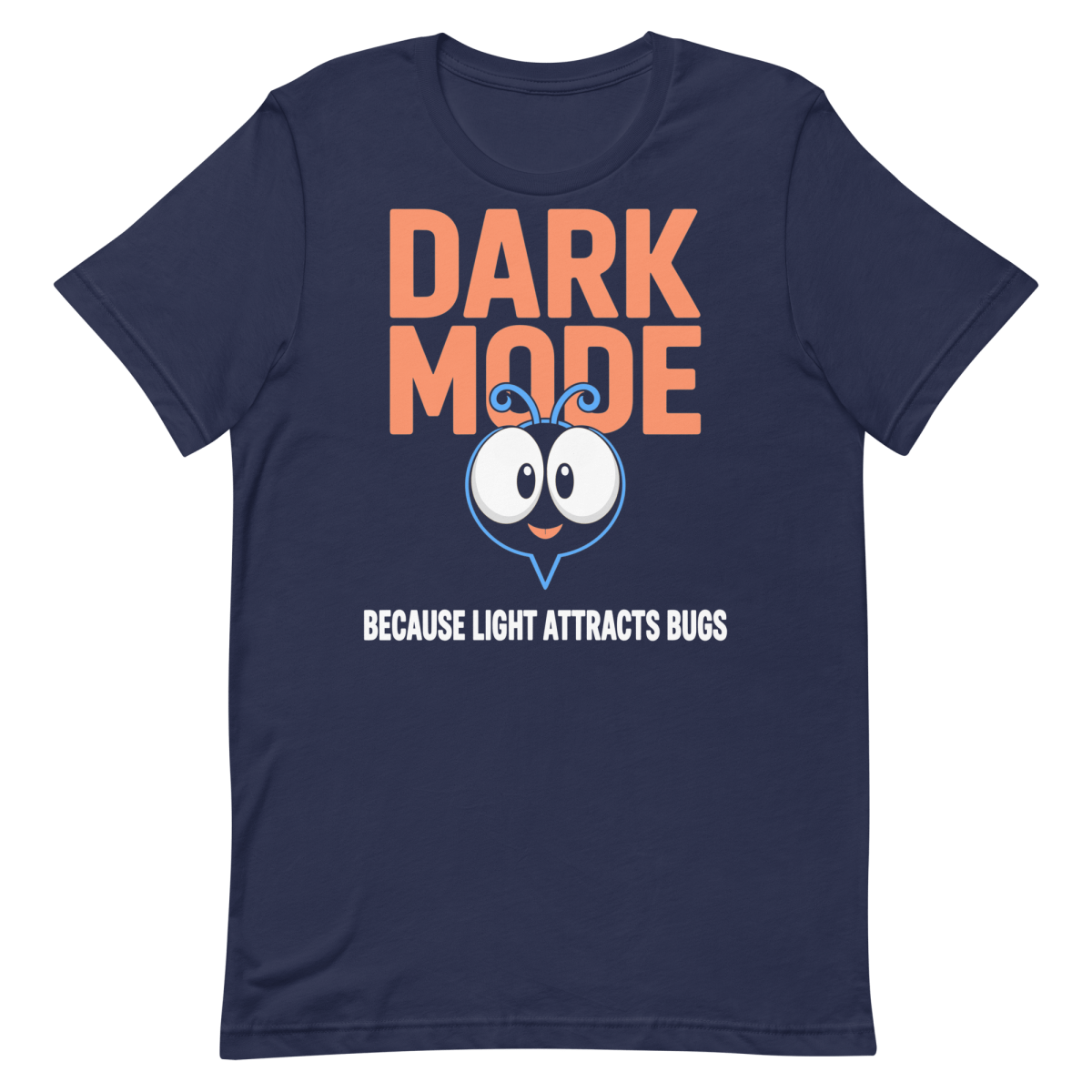 Avoid The Bugs bug cartoon dark mode - Developer T-shirt - techmerch.io
