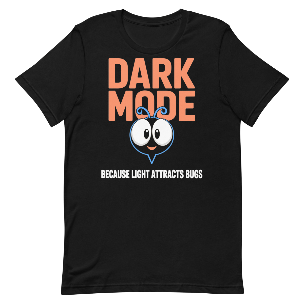 Avoid The Bugs bug cartoon dark mode - Developer T-shirt - techmerch.io