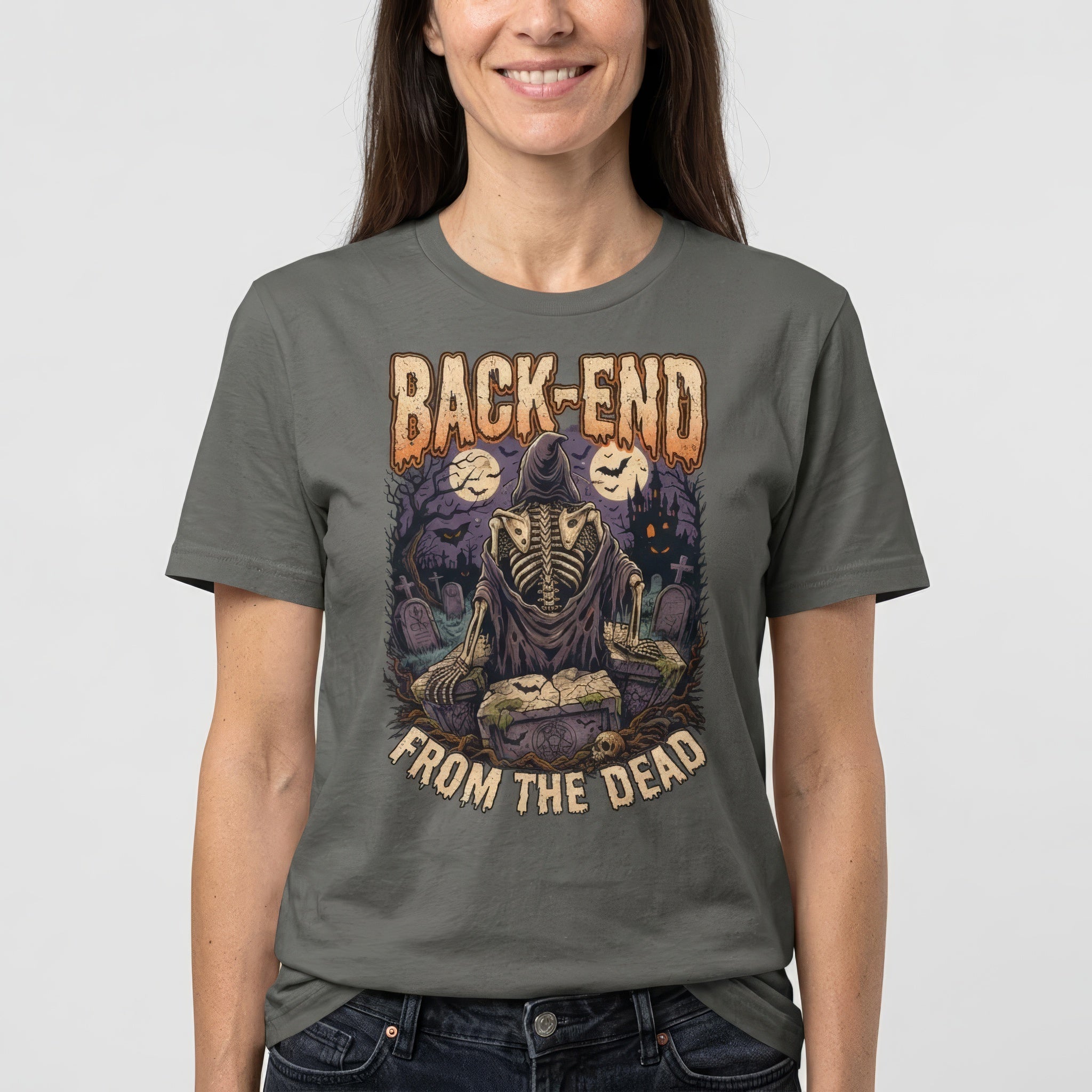 Back-End From The Dead backend cartoon full-search BackEnd From The Dead - Developer T-shirt - techmerch.io
