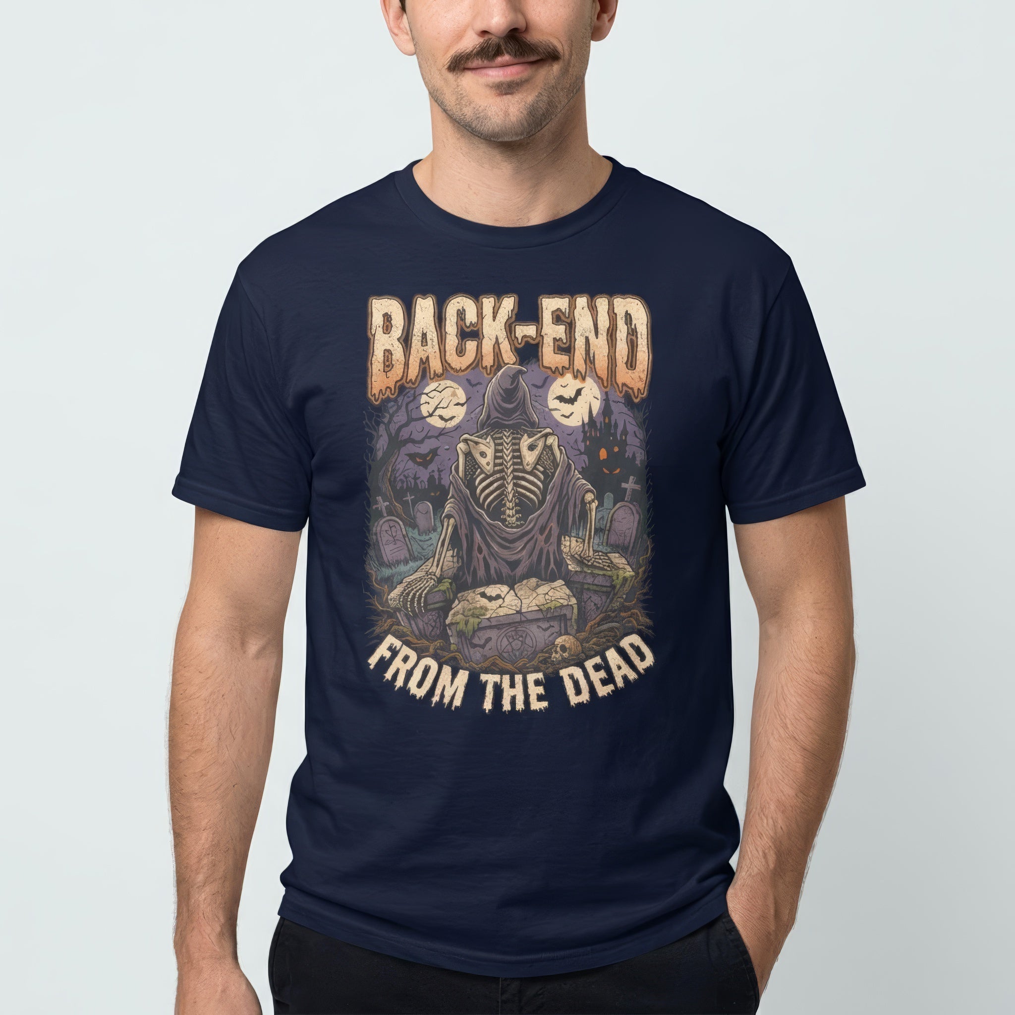 Back-End From The Dead backend cartoon full-search BackEnd From The Dead - Developer T-shirt - techmerch.io