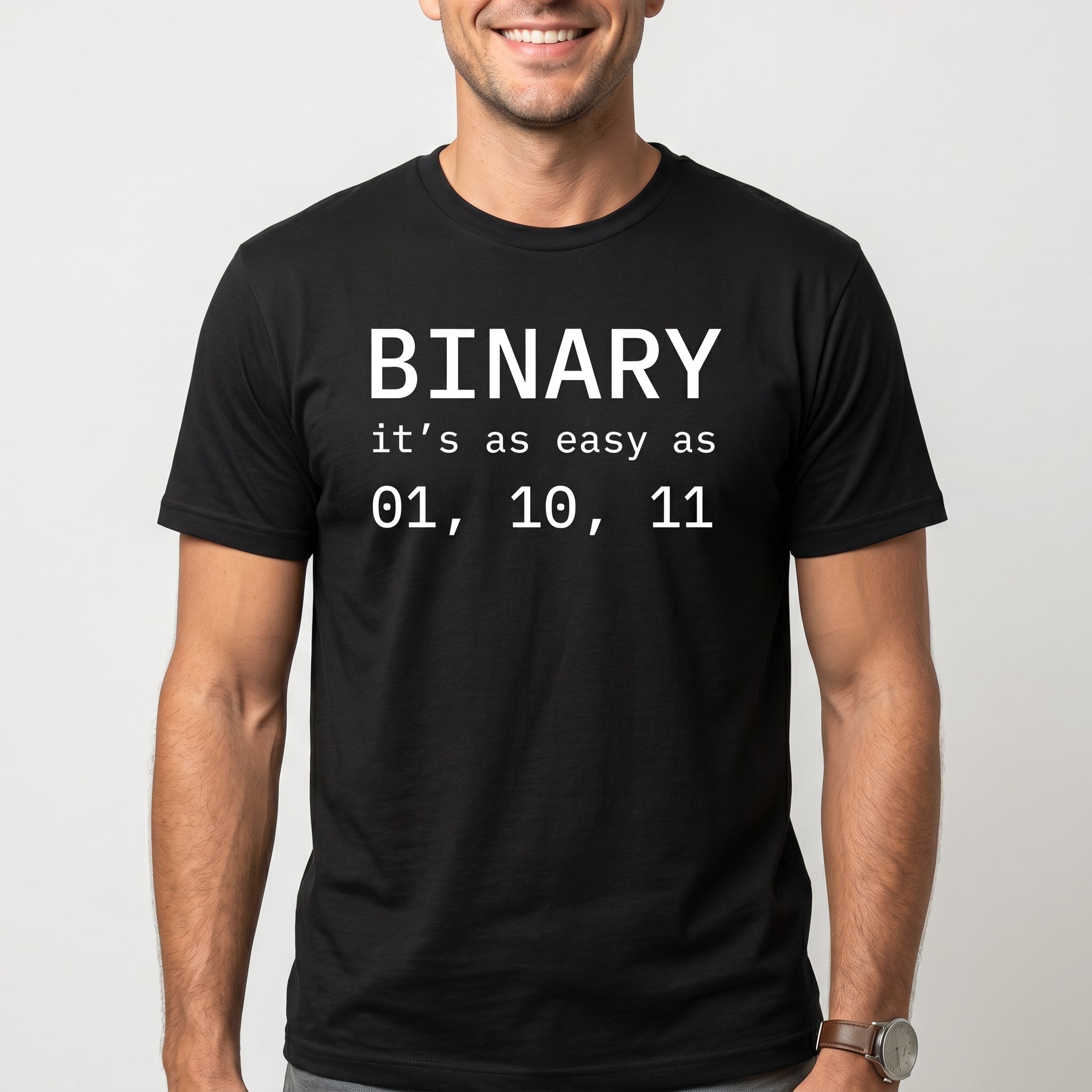 Binary 01 10 11 binary code full - search binary its as easy as 01 10 11 - Developer T-shirt - techmerch.io