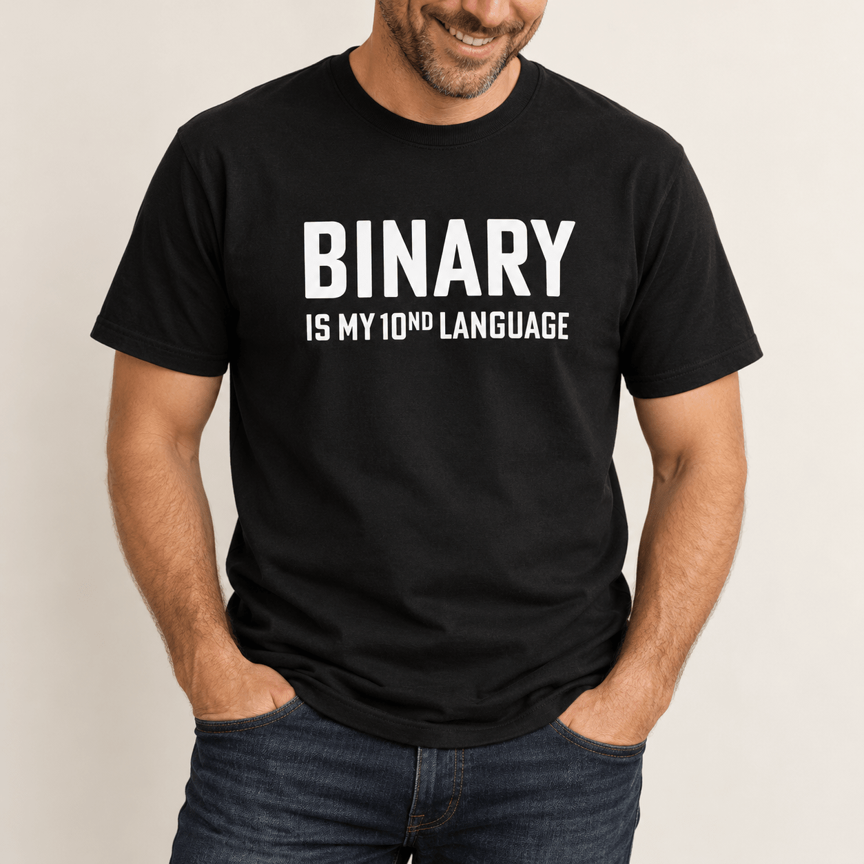 Binary 10nd Lang binary deadpan full-search binary is my 10nd language - Developer T-shirt - techmerch.io