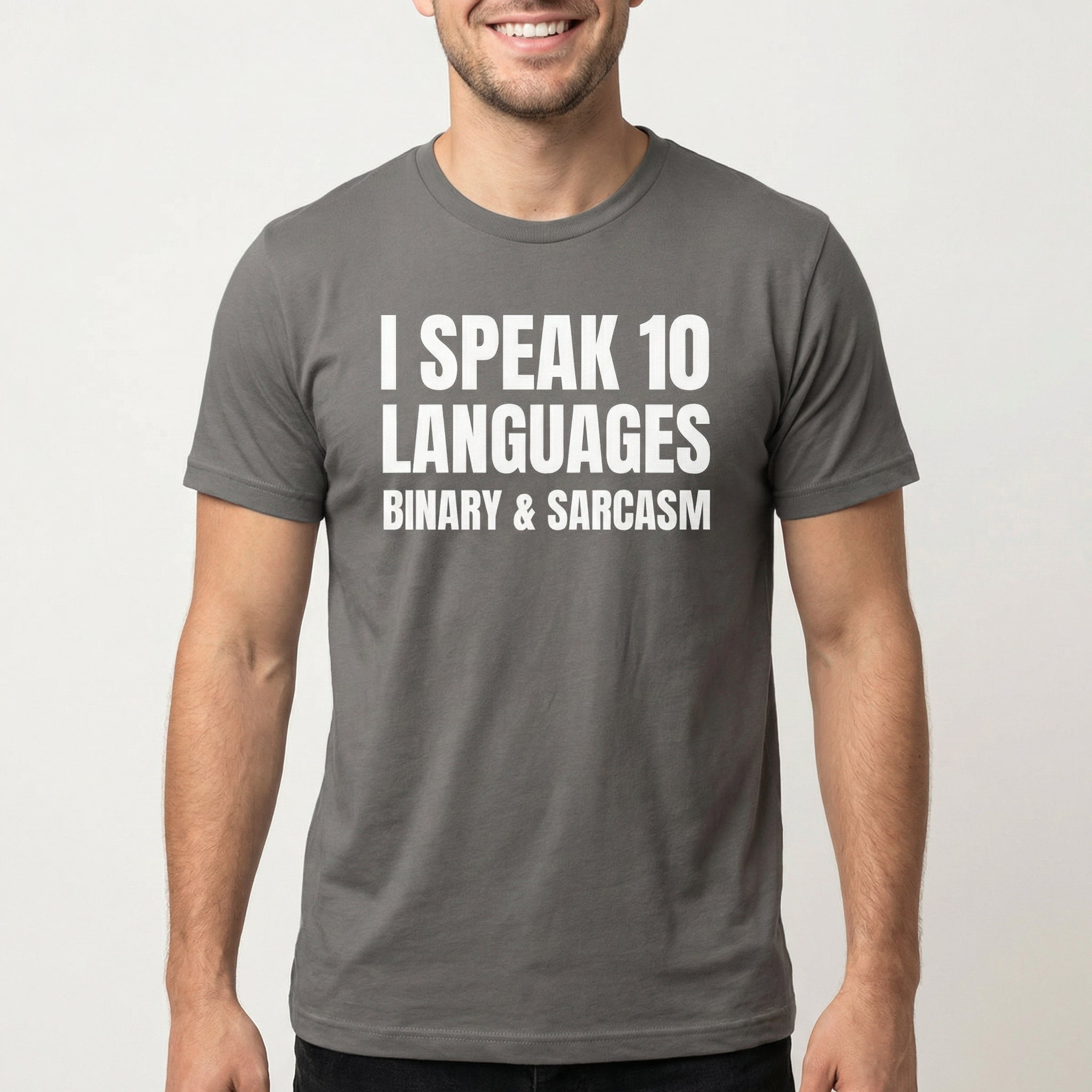 Binary & Sarcasm binary full - search i speak 10 languages binary and sarcasm sarcastic - Developer T-shirt - techmerch.io