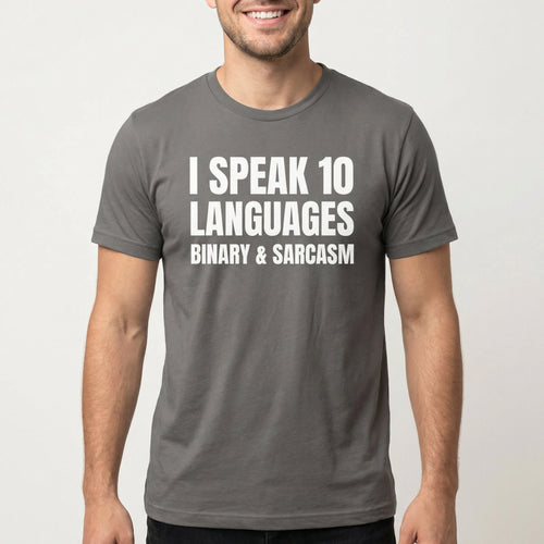 Binary & Sarcasm binary full - search i speak 10 languages binary and sarcasm sarcastic - Developer T-shirt - techmerch.io