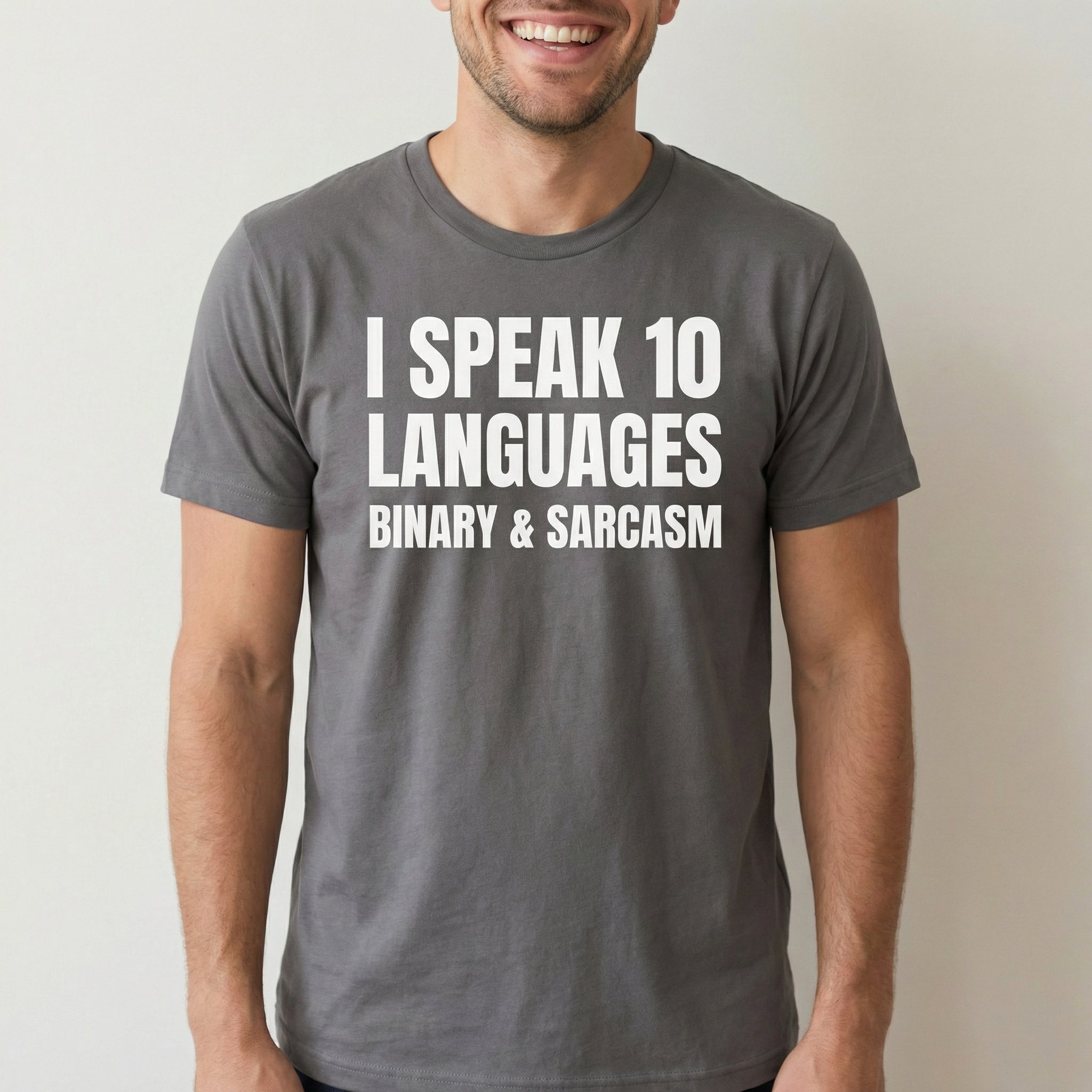 Binary & Sarcasm binary full - search i speak 10 languages binary and sarcasm sarcastic - Developer T-shirt - techmerch.io