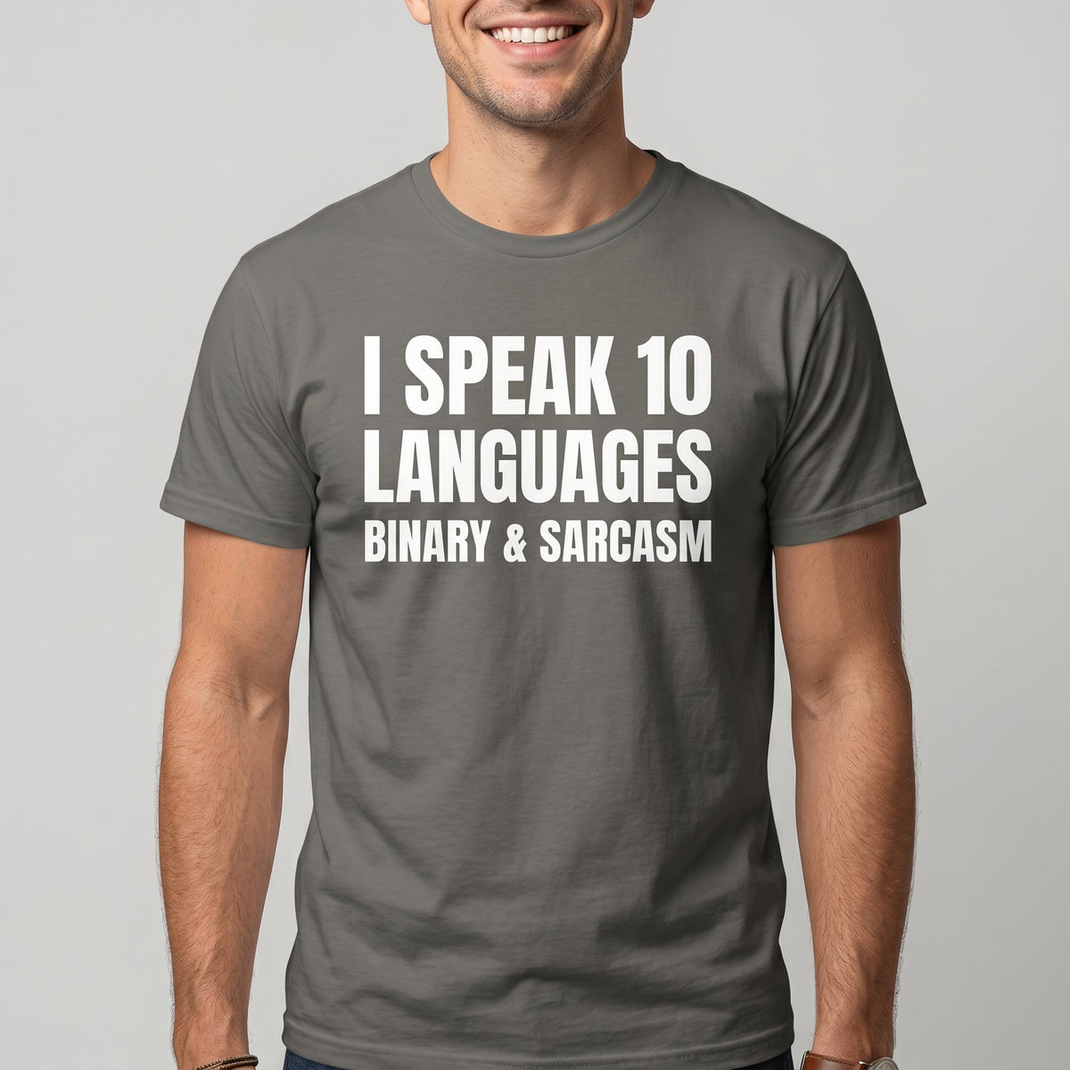 Binary & Sarcasm binary full - search i speak 10 languages binary and sarcasm hot - Developer T-shirt - techmerch.io