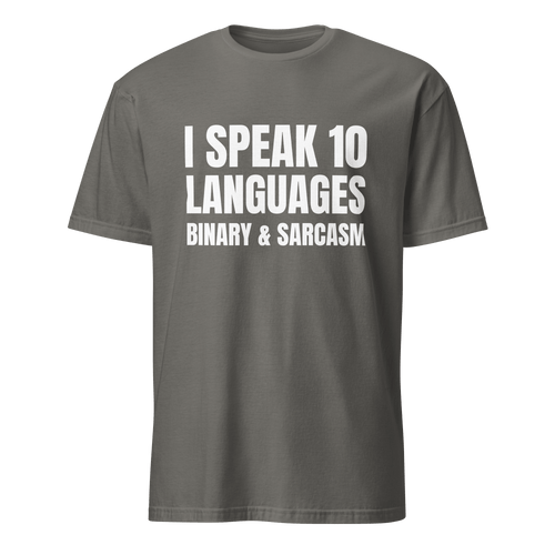 Binary & Sarcasm binary full - search i speak 10 languages binary and sarcasm hot - Developer T-shirt - techmerch.io