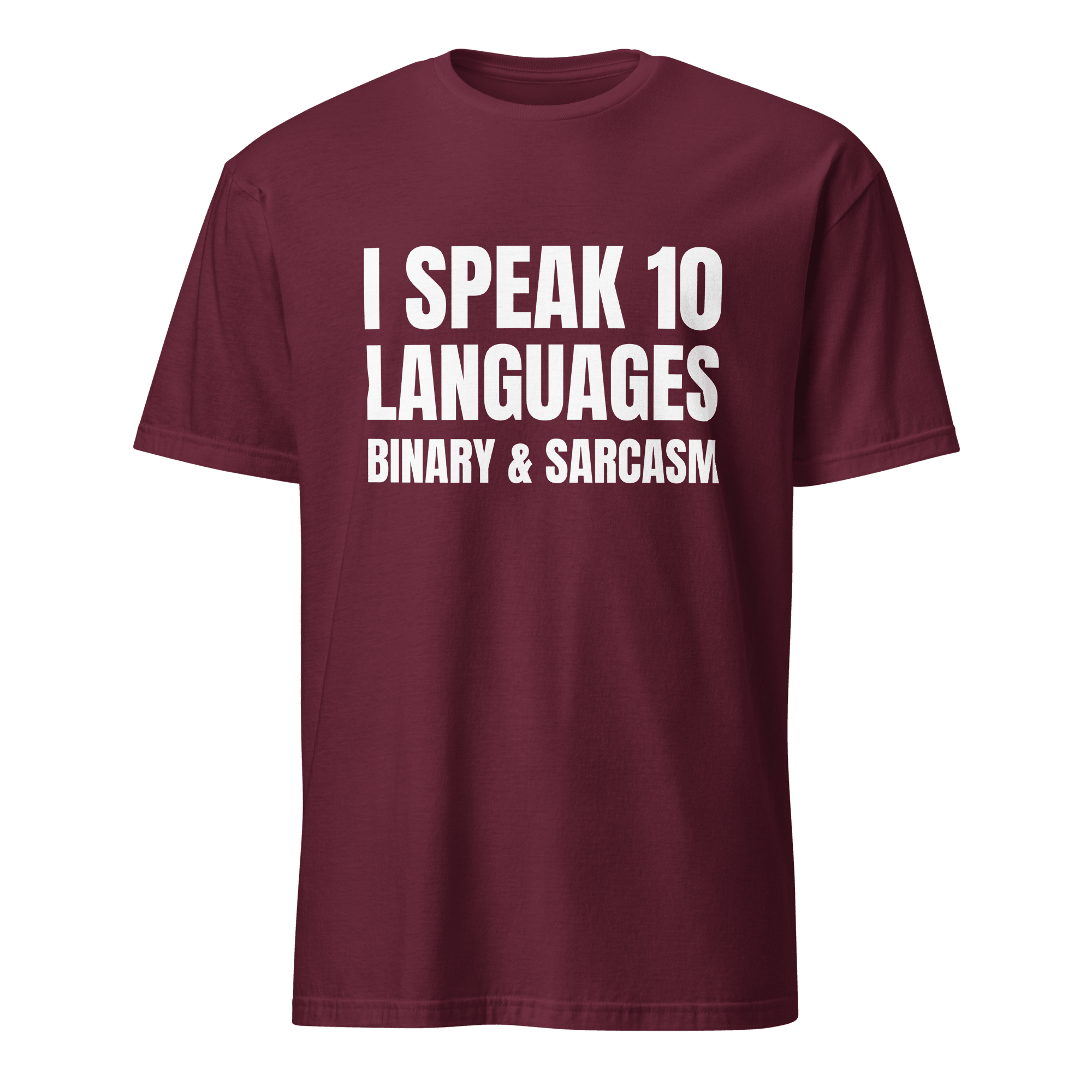 Binary & Sarcasm binary full - search i speak 10 languages binary and sarcasm hot - Developer T-shirt - techmerch.io
