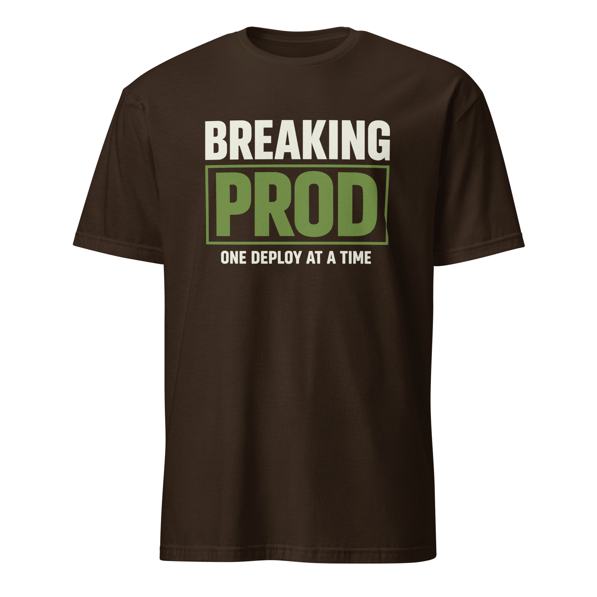 Breaking Prod cartoon deployment devops - Developer T-shirt - techmerch.io