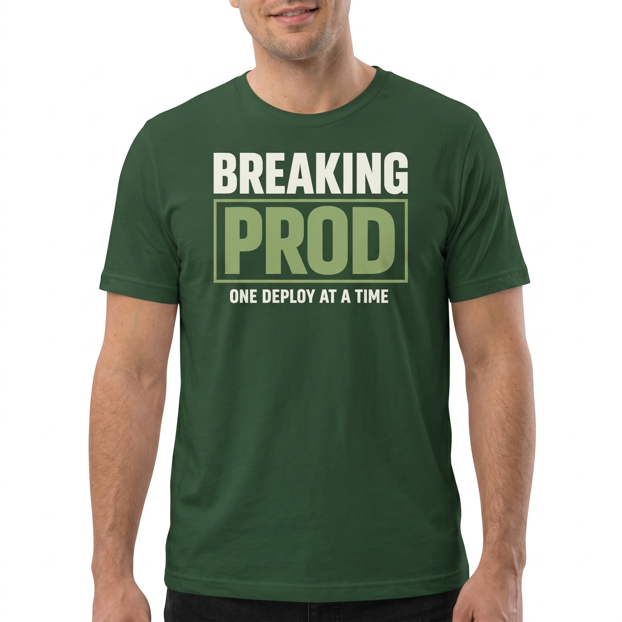 Breaking Prod cartoon deployment devops - Developer T-shirt - techmerch.io