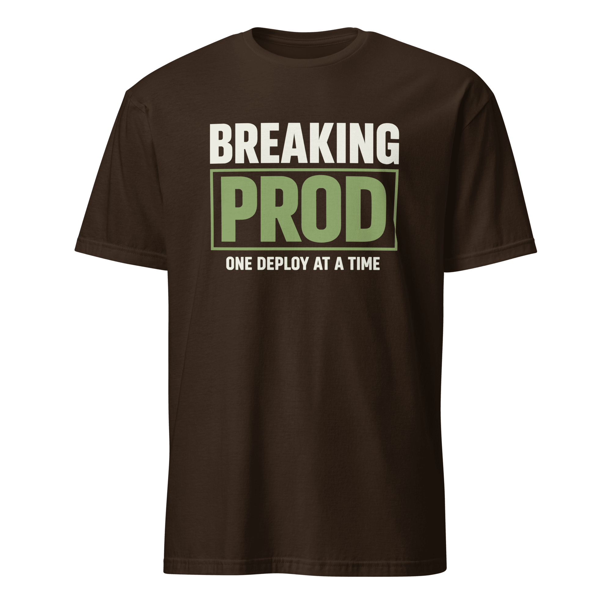 Breaking Prod cartoon deployment devops - Developer T-shirt - techmerch.io