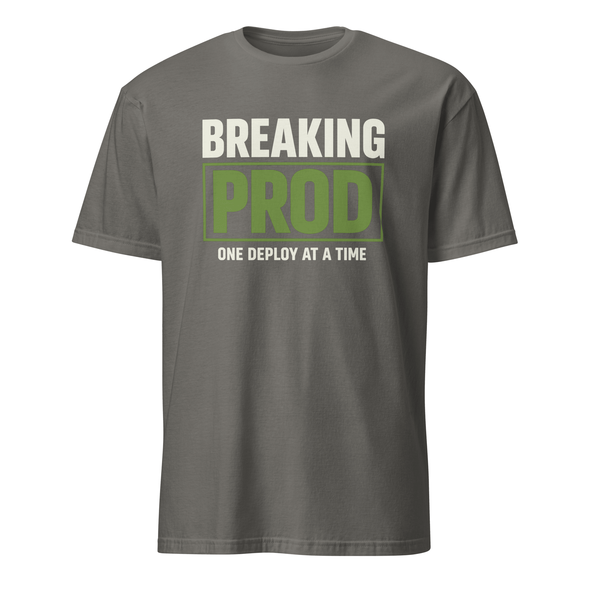 Breaking Prod cartoon deployment devops - Developer T-shirt - techmerch.io