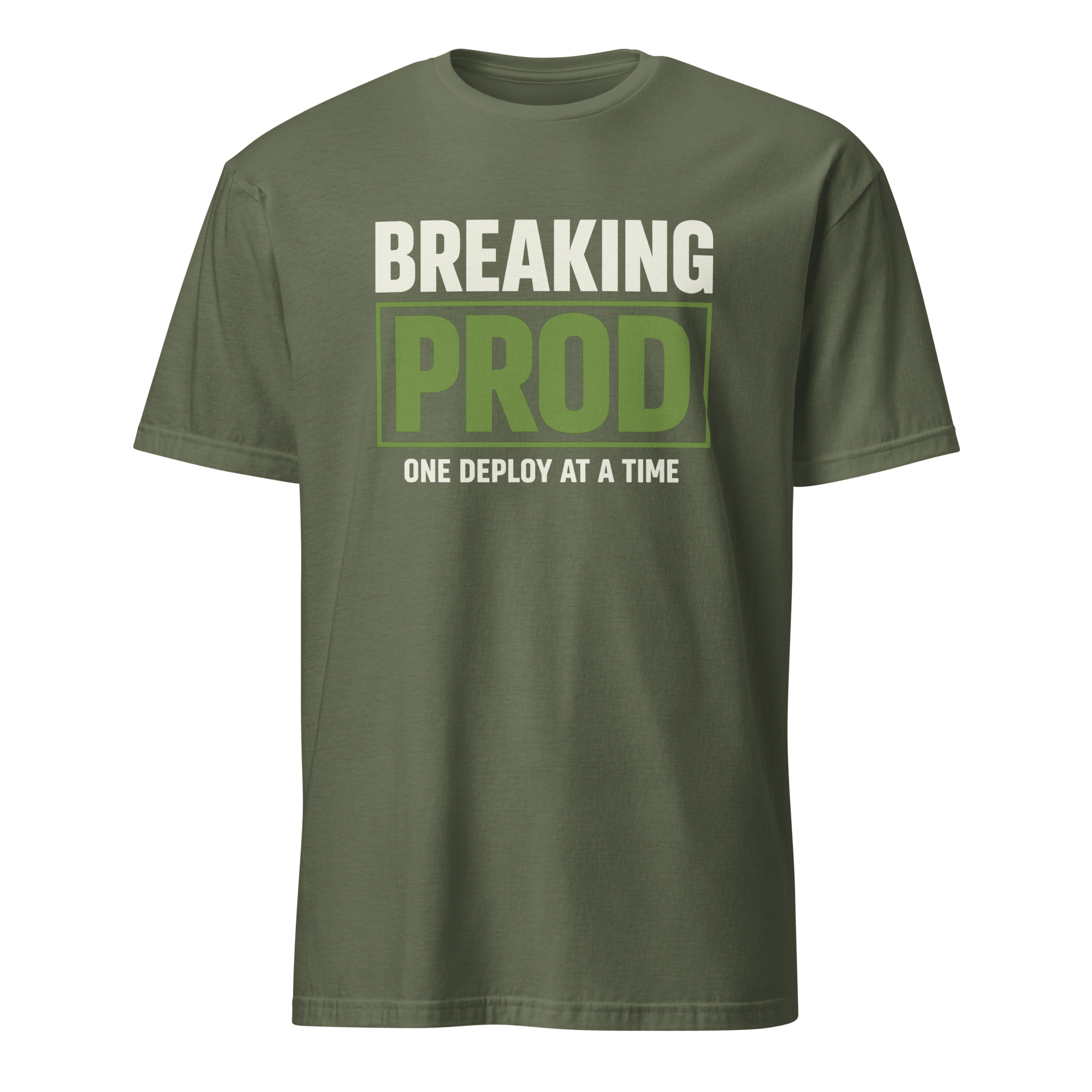 Breaking Prod cartoon deployment devops - Developer T-shirt - techmerch.io