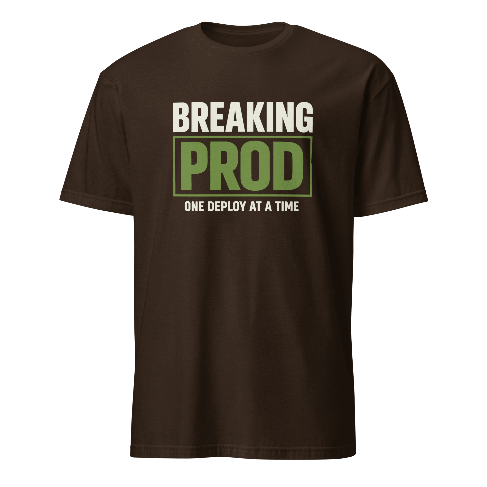 Breaking Production cartoon deployment devops - Developer T-shirt - techmerch.io