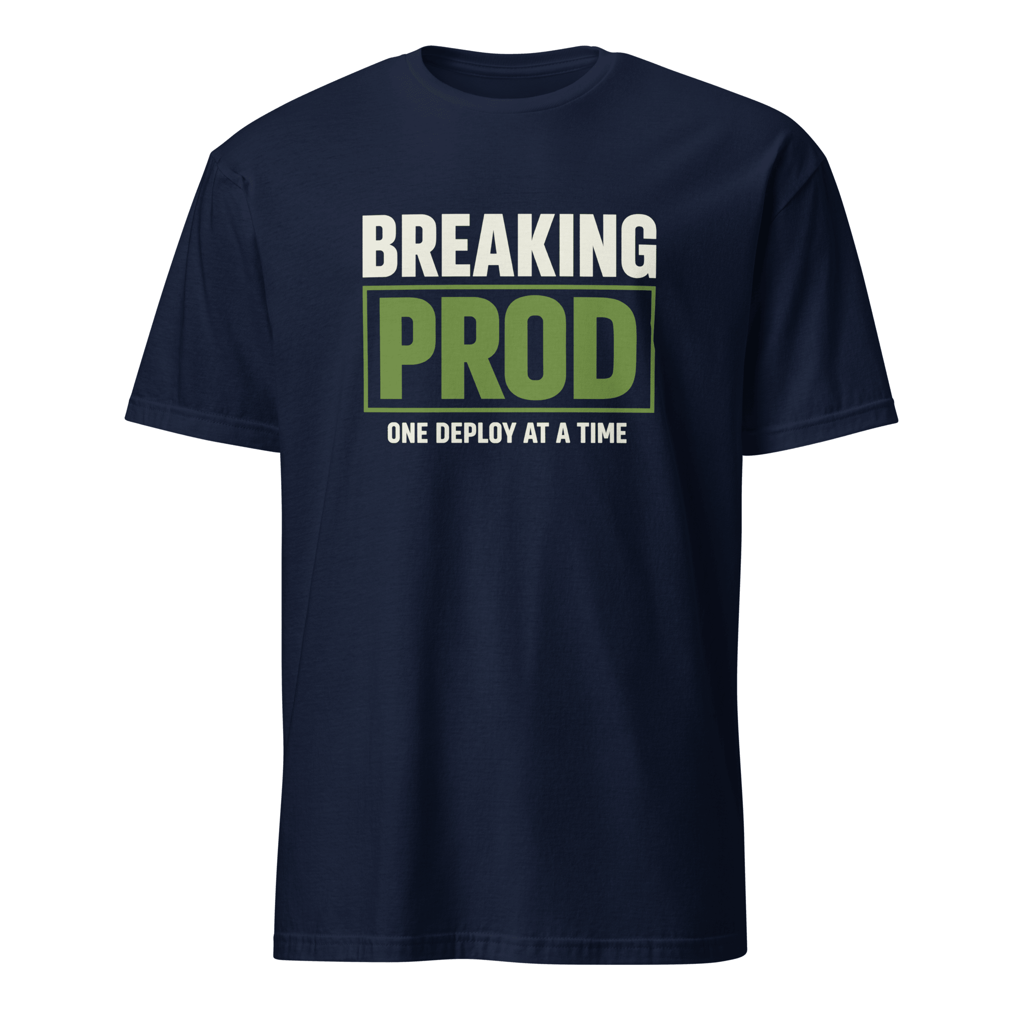 Breaking Production cartoon deployment devops - Developer T-shirt - techmerch.io