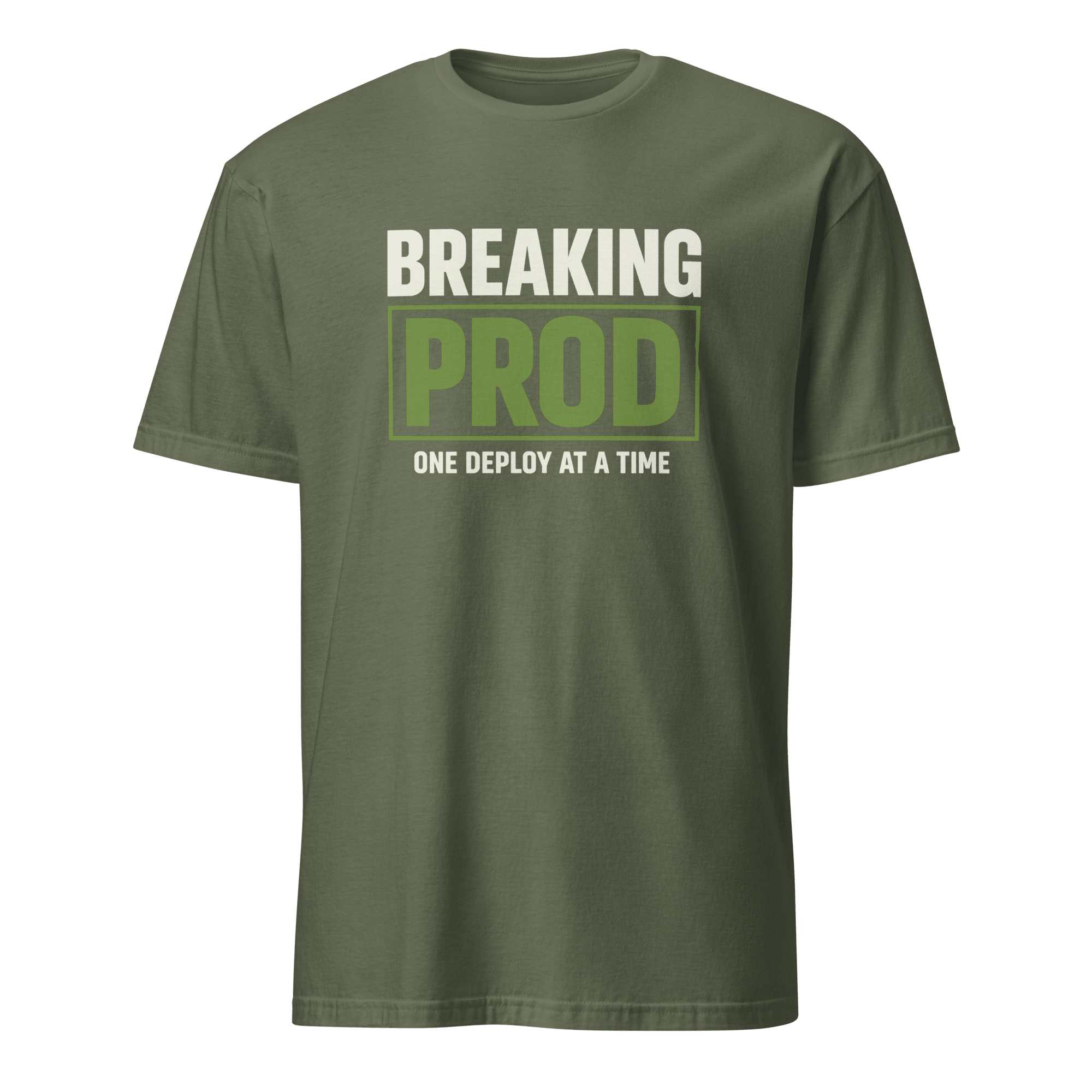 Breaking Production cartoon deployment devops - Developer T-shirt - techmerch.io