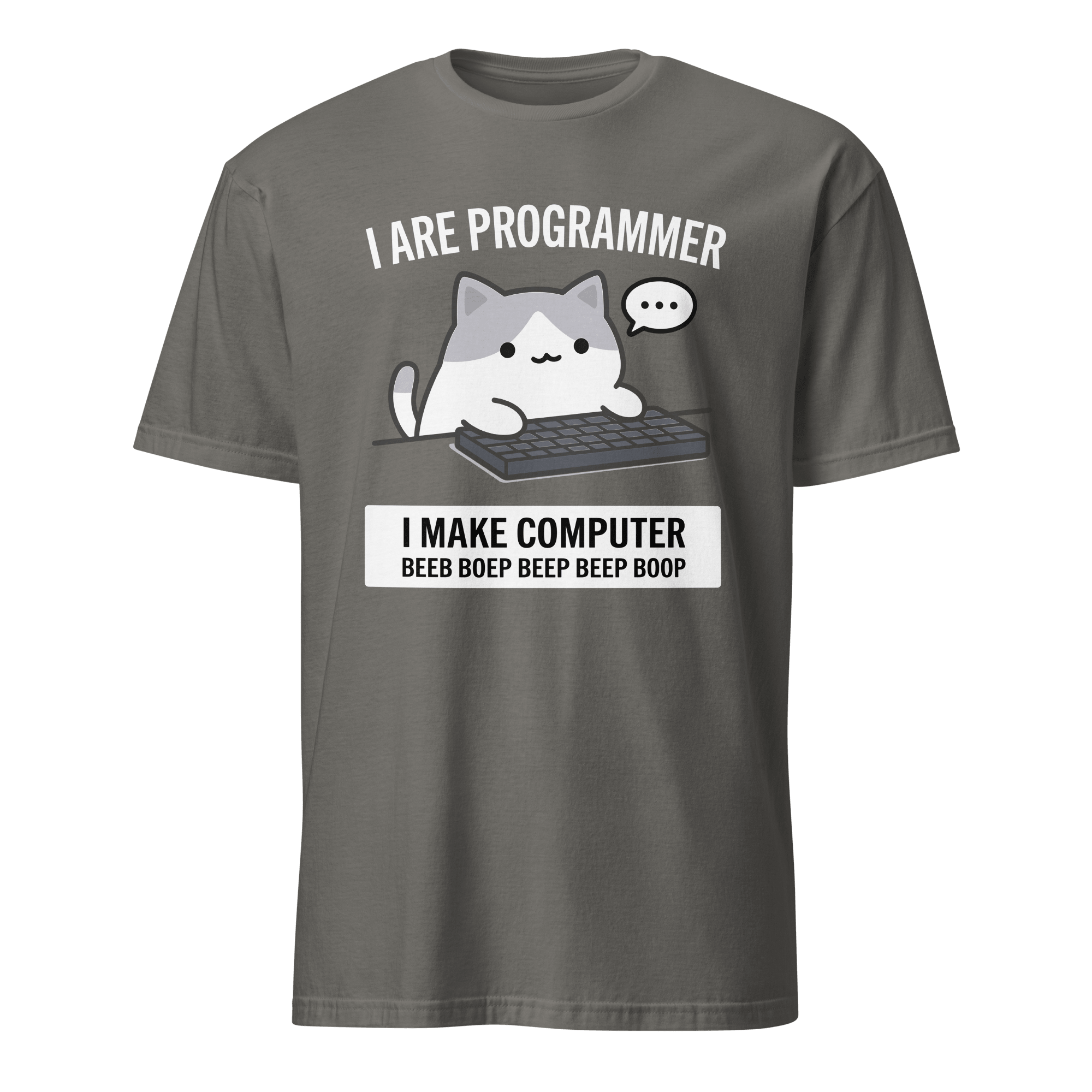 Cat Make Computer cartoon code full - search i are programmer make computer beeb - Developer T-shirt - techmerch.io
