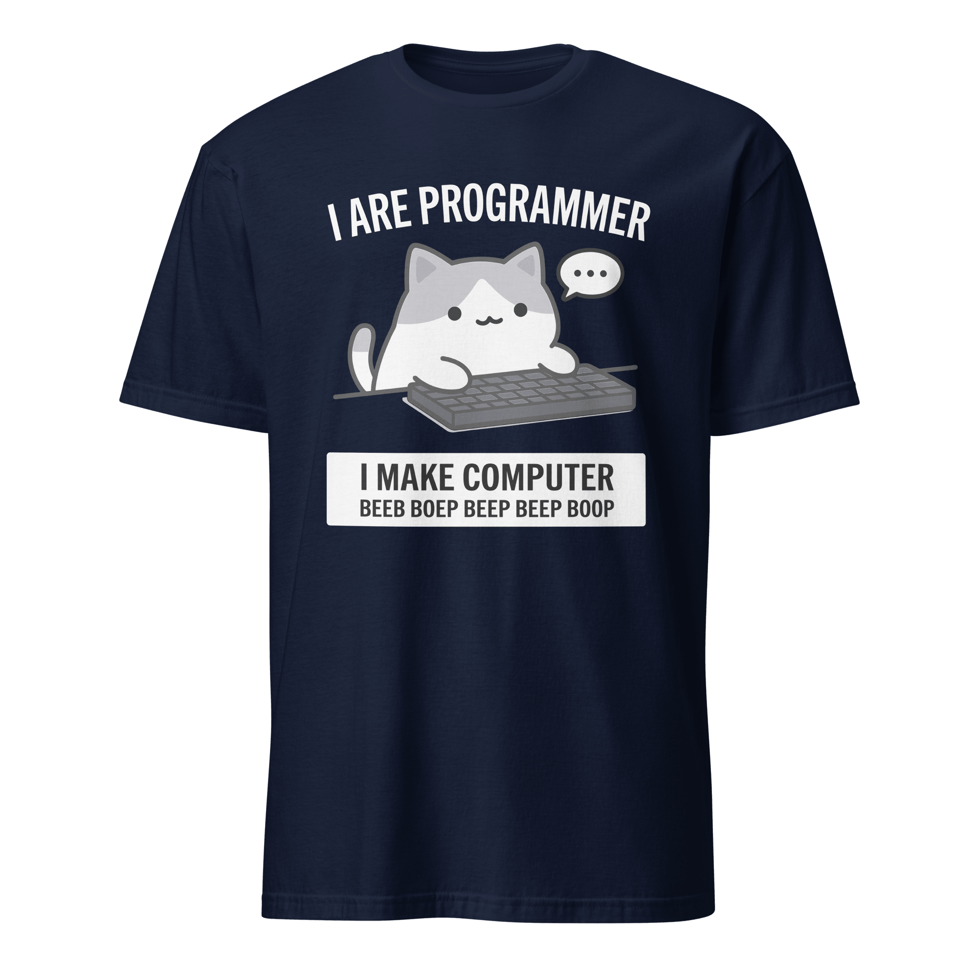 Cat Make Computer cartoon code full - search i are programmer make computer beeb - Developer T-shirt - techmerch.io