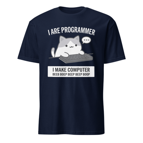 Cat Make Computer cartoon code full - search i are programmer make computer beeb - Developer T-shirt - techmerch.io