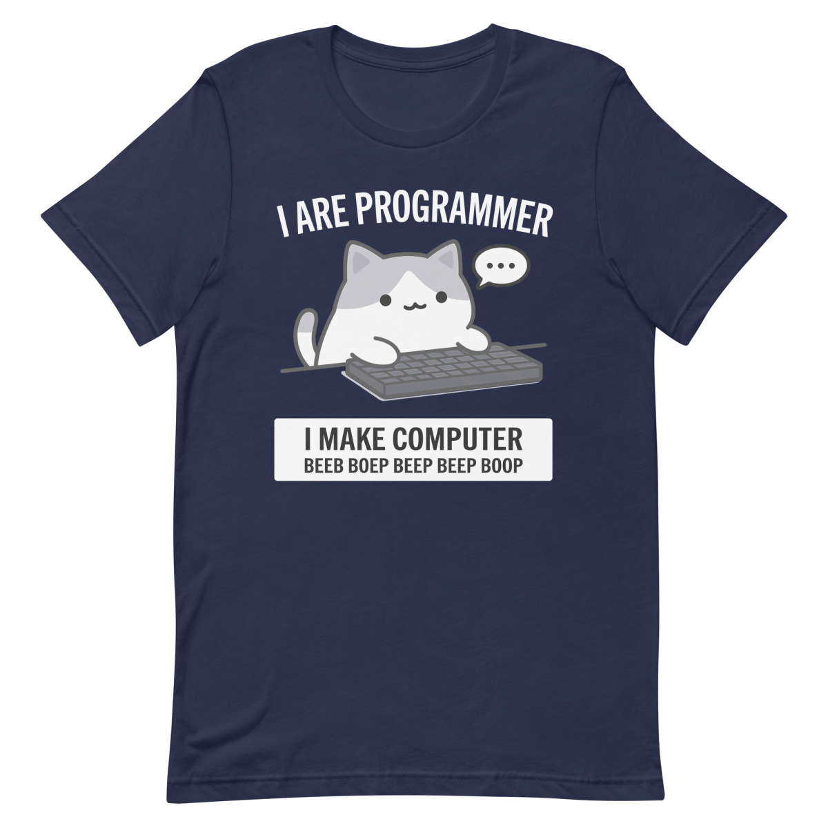 Cat Make Computer cartoon coding cute - Developer T-shirt - techmerch.io