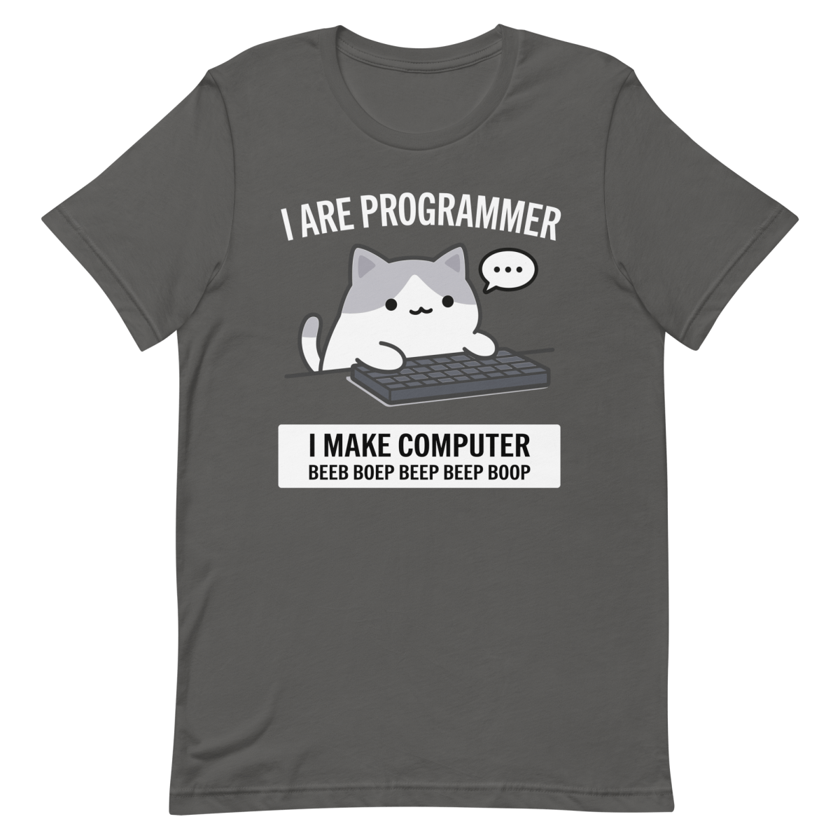 Cat Make Computer cartoon coding cute - Developer T-shirt - techmerch.io
