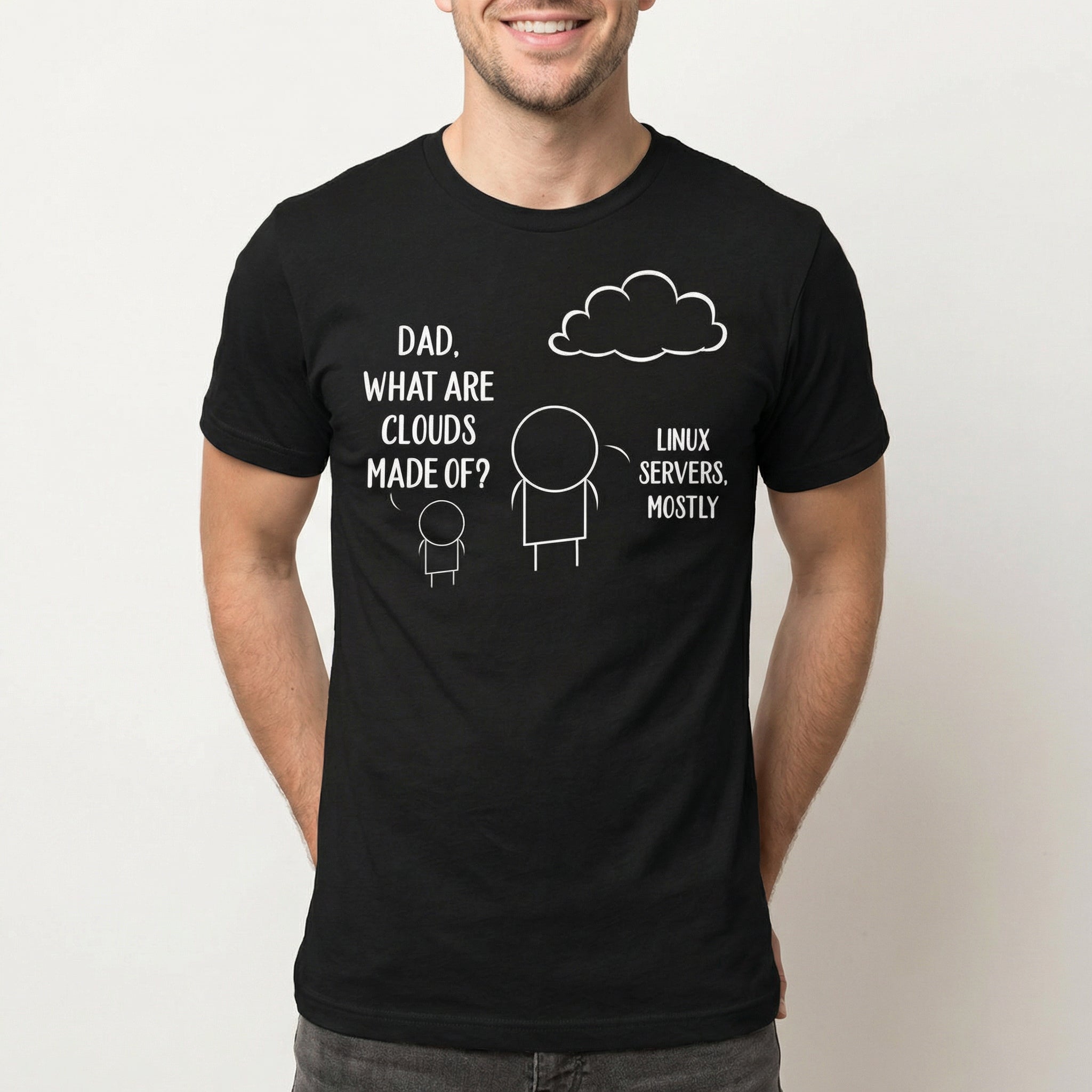 Clouds Made Of Linux cartoon cloud devops - Developer T-shirt - techmerch.io
