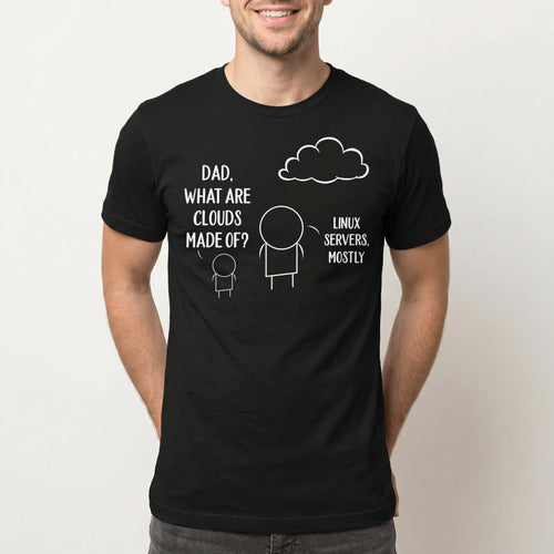 Clouds Made Of Linux cartoon cloud devops - Developer T-shirt - techmerch.io
