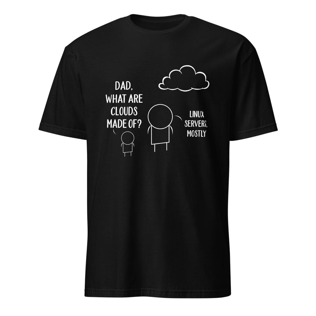 Clouds Made Of Linux cartoon cloud devops - Developer T-shirt - techmerch.io