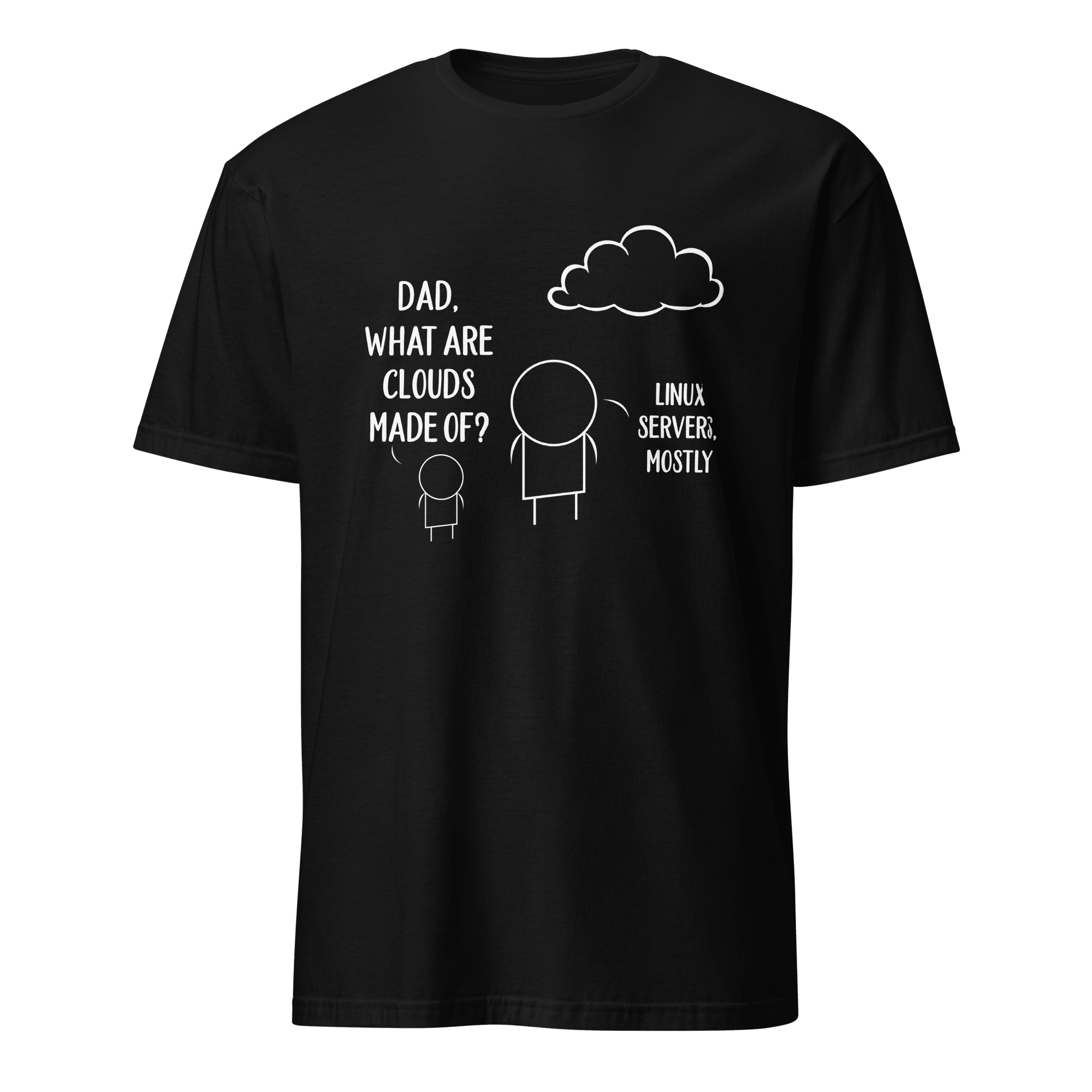 Clouds Made Of Linux cartoon cloud devops - Developer T-shirt - techmerch.io