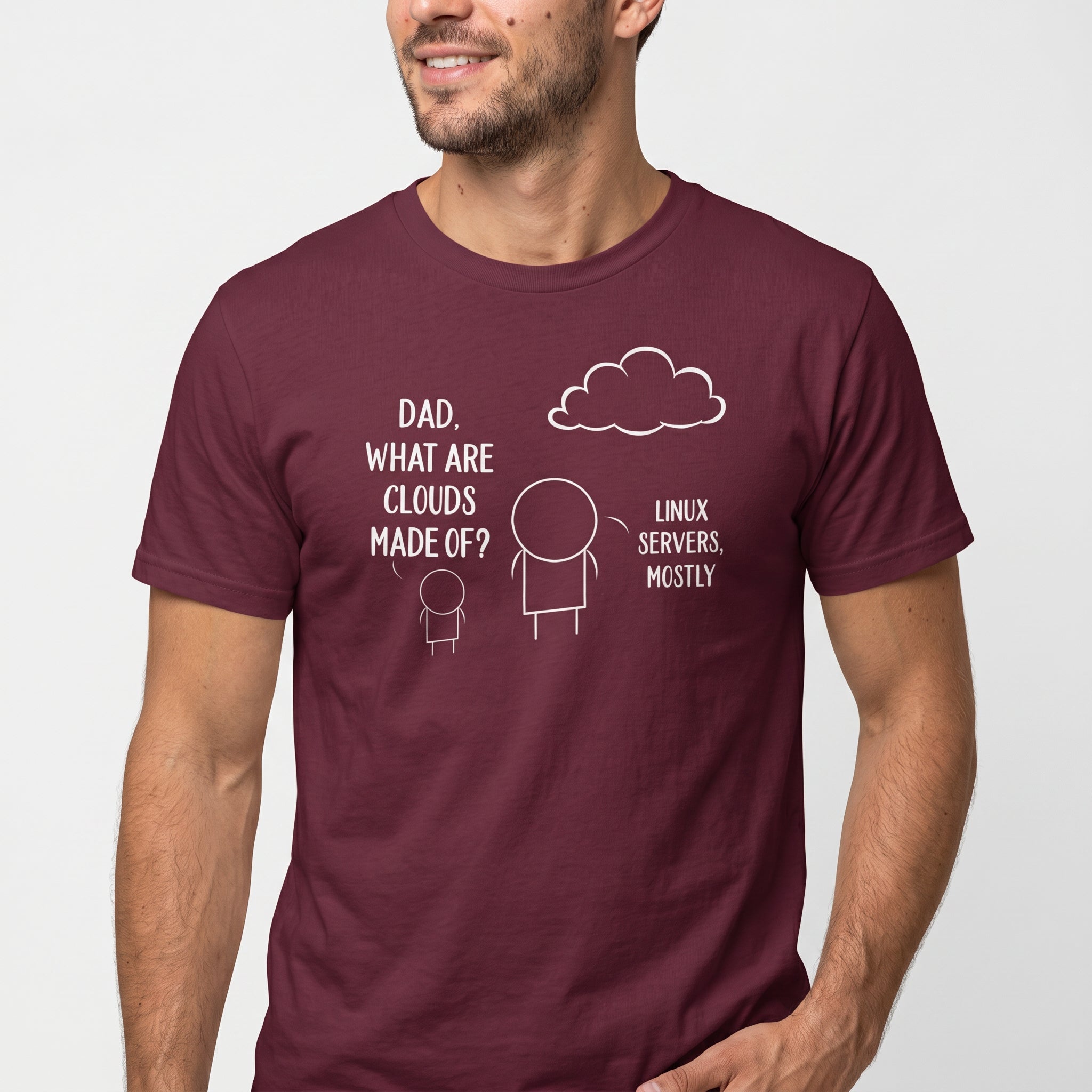 Clouds Made Of Linux cartoon cloud devops - Developer T-shirt - techmerch.io