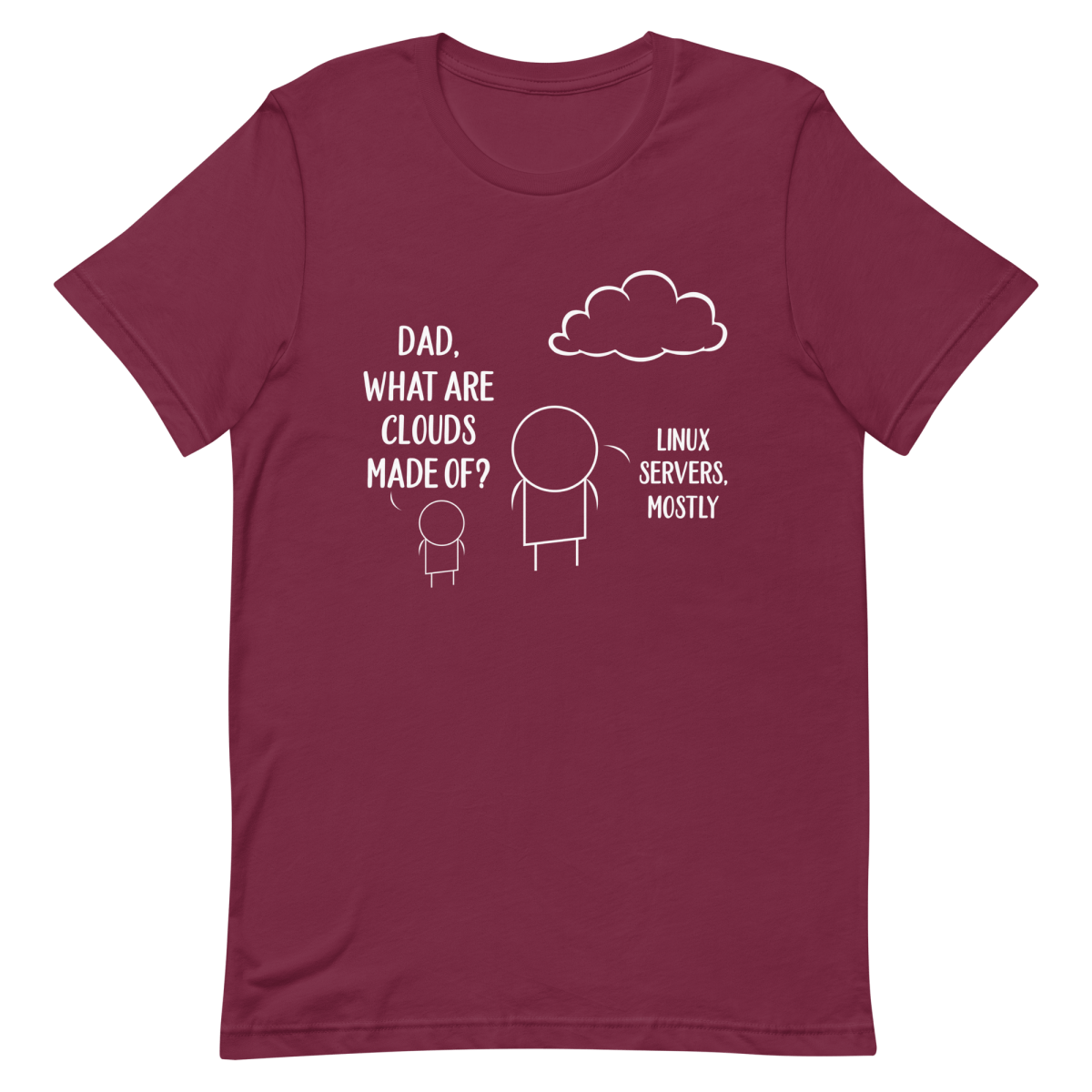 Clouds Made Of Linux cartoon cloud devops - Developer T-shirt - techmerch.io
