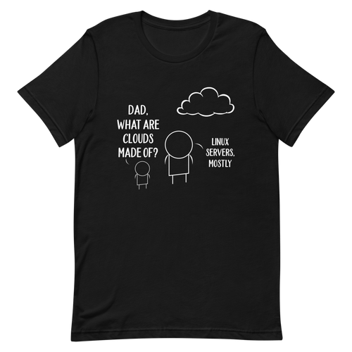 Clouds Made Of Linux cartoon cloud devops - Developer T-shirt - techmerch.io
