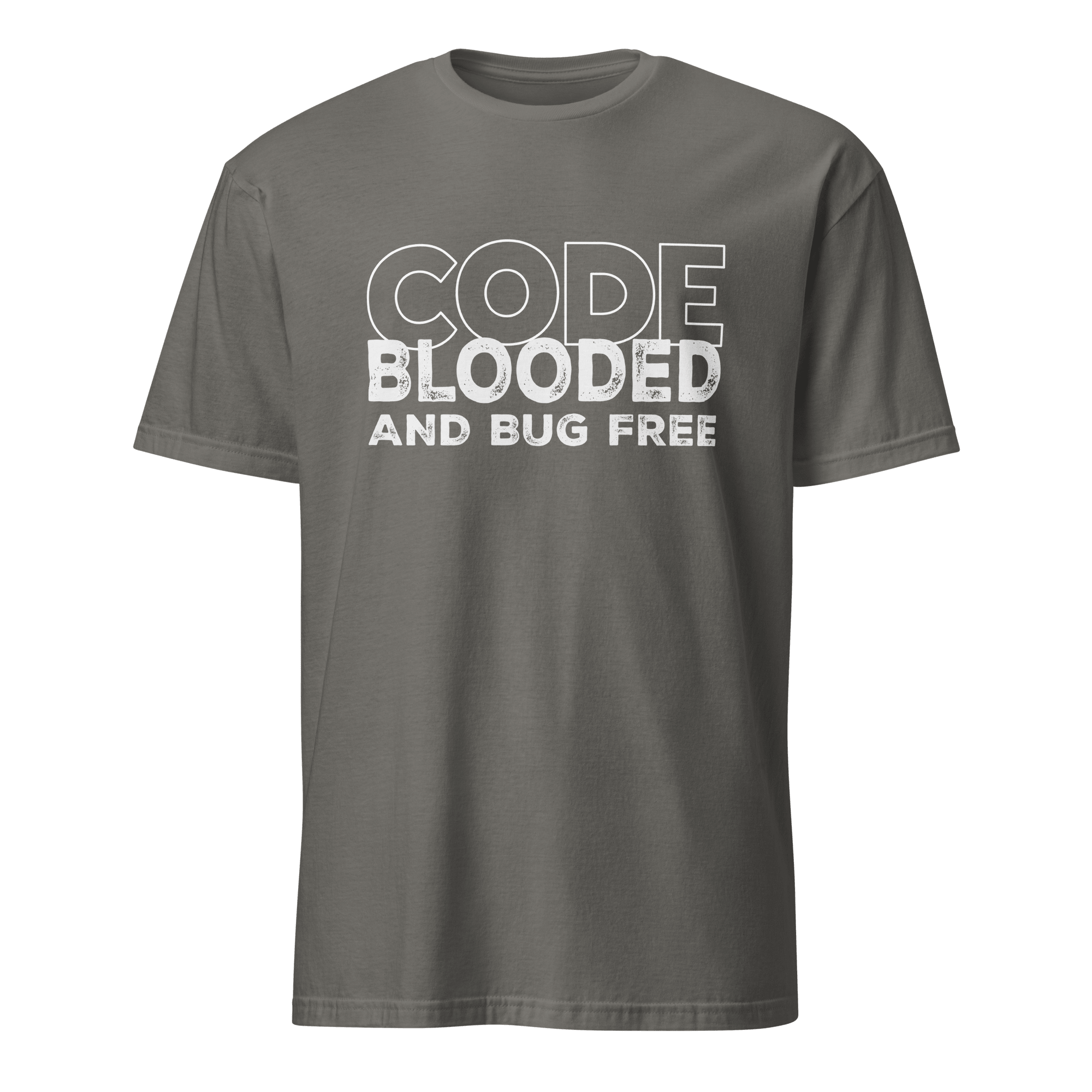 Code Blooded Bug Free bugs deadpan full - search code blooded and bug free - Developer T-shirt - techmerch.io